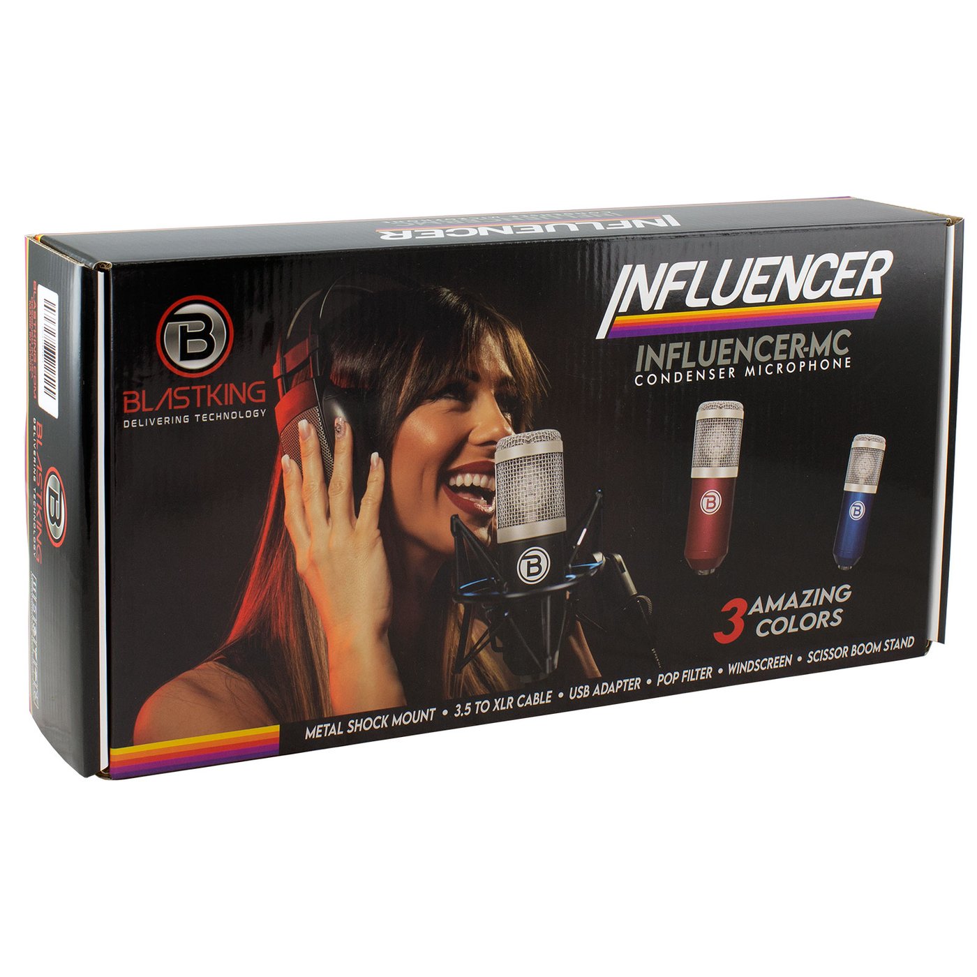 Blastking IP MIC KIT RED Professional Condenser Microphone with Stand - Studio Recording, Podcasting & Live Streaming Microphone Kit for Singers, YouTubers & Gamers