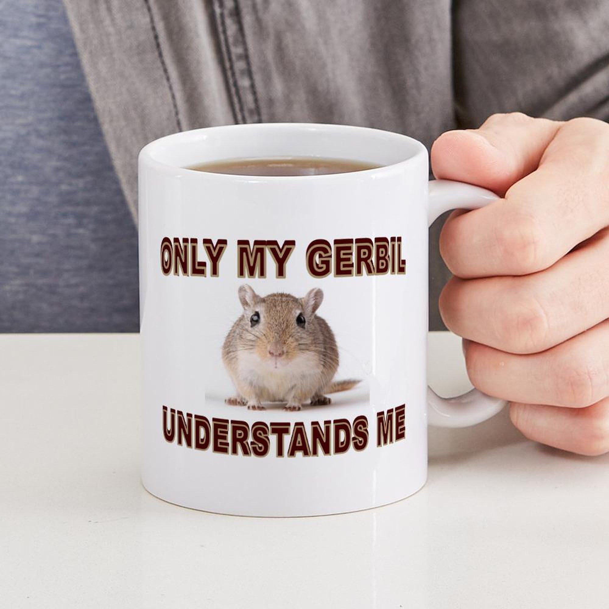 GERBIL Themed 11 oz (325 ml) Ceramic Coffee Mug - Perfect for Hot Tea, Coffee & Office Use - Funny Animal Lover Gift