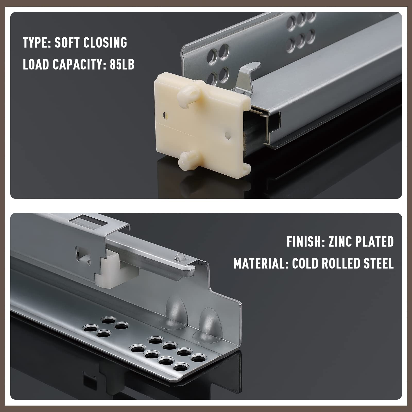 5 Pair Heavy Duty Soft Close Bottom Mount Drawer Slides - 18 Inch Full Extension Concealed Kitchen Cabinet Slides with 85 lb Load Capacity | Perfect for Kitchen Renovation, Cabinet Upgrades & Furniture Installation