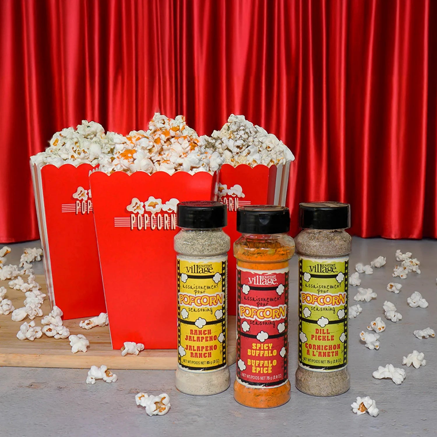 Gourmet Du Village Spicy Buffalo Popcorn Seasoning - Hot & Tangy Flavor for Movie Nights, Game Days & Snack Time