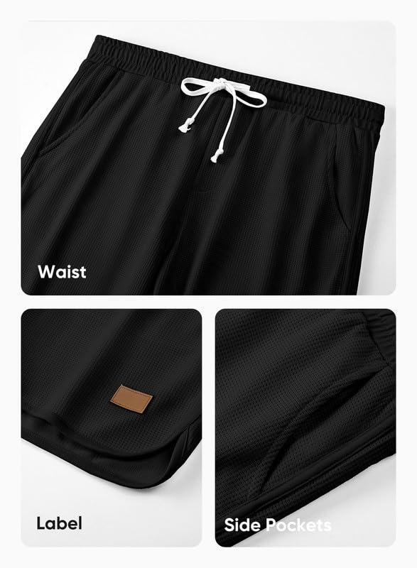 **JMIERR Men's Athletic Shorts - Elastic Waist with Drawstring, Stretch Waffle Fabric for Running, Gym, Workout & Beach - Comfortable Casual Sweat Shorts for Sports & Outdoor Activities**