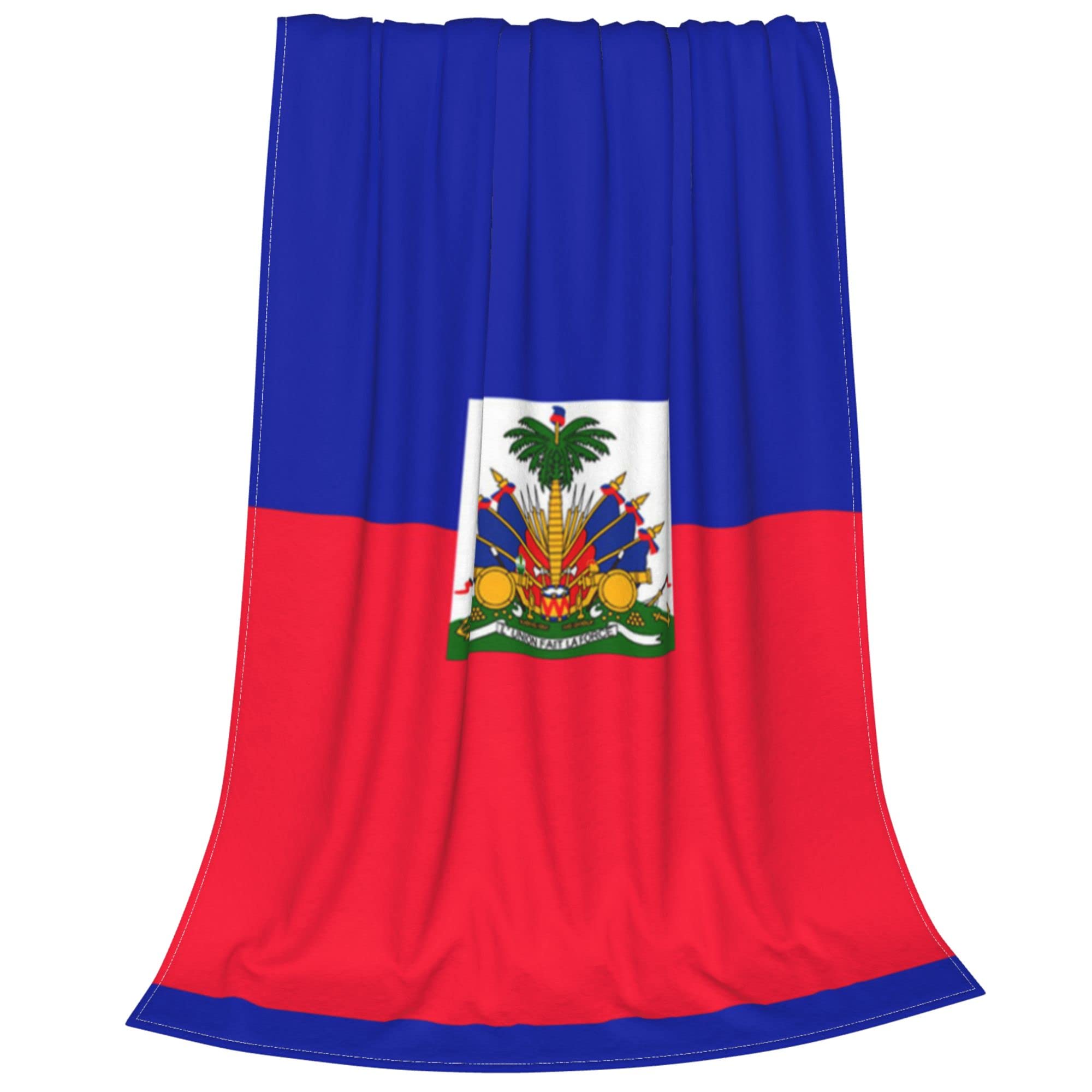 Soft Flannel Throw Blanket for Bed, Couch & Sofa - Haiti Flag Design Microfiber Blanket for Teens, Boys & Girls - Perfect for Lounging, Netflix Nights & Dorm Room Decor