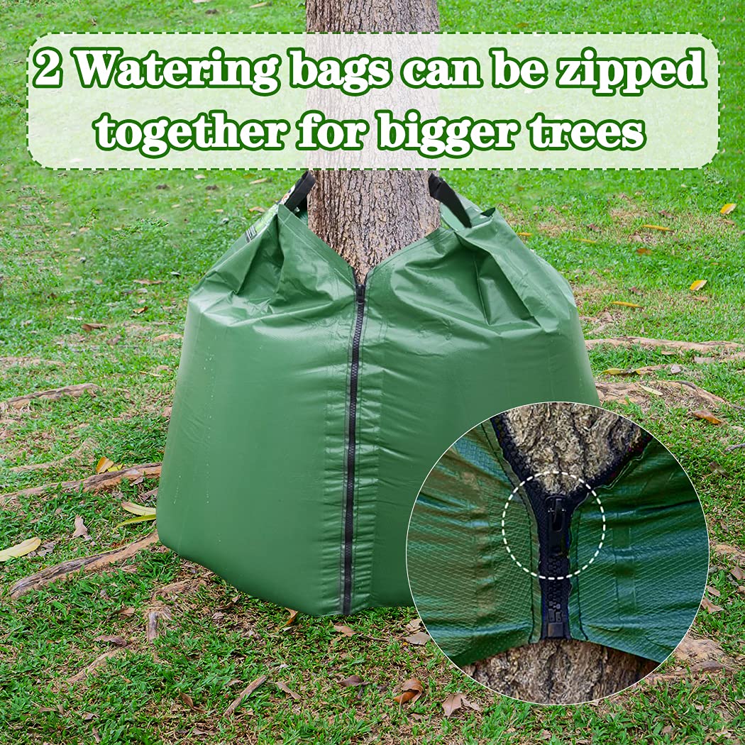 12 Pack 20 Gallon Tree Watering Bags - Heavy Duty Reusable Slow Release Gator Bags for Trees | Premium PVC Plant Drip Irrigation Bags (5-8 Hours Releasing Time) | Perfect for Drought Protection, Newly Planted Trees & Garden Irrigation