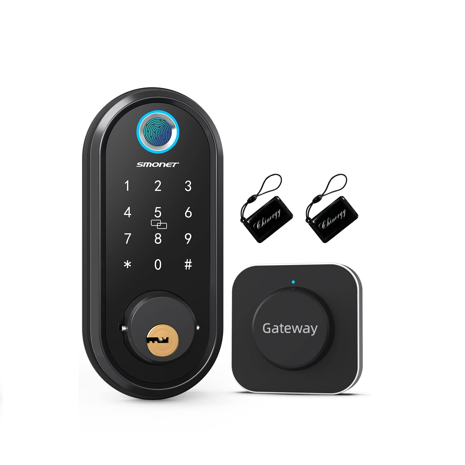 SMONET WiFi Smart Lock - Keyless Entry Fingerprint Door Lock with Biometric Scanner, Smartphone App Control, Auto Lock, Bluetooth & Alexa Compatible - Perfect for Home Security & Smart Home Automation