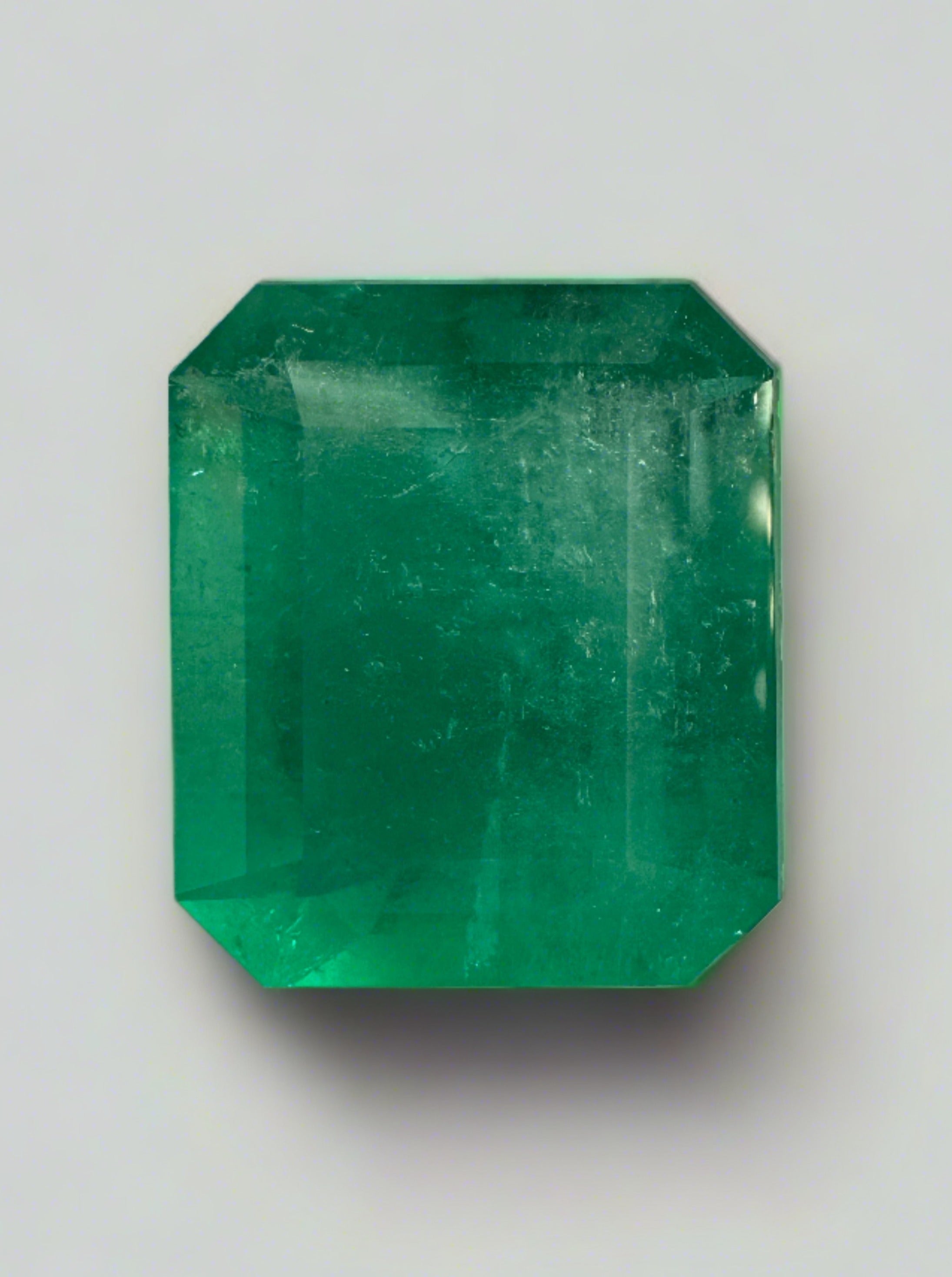 22.54 Carat Natural Colombian Emerald Loose Gemstone - 19x16.5mm Emerald Cut for Jewelry Making & Engagement Rings (Ideal for Necklaces, Earrings & Custom Designs)