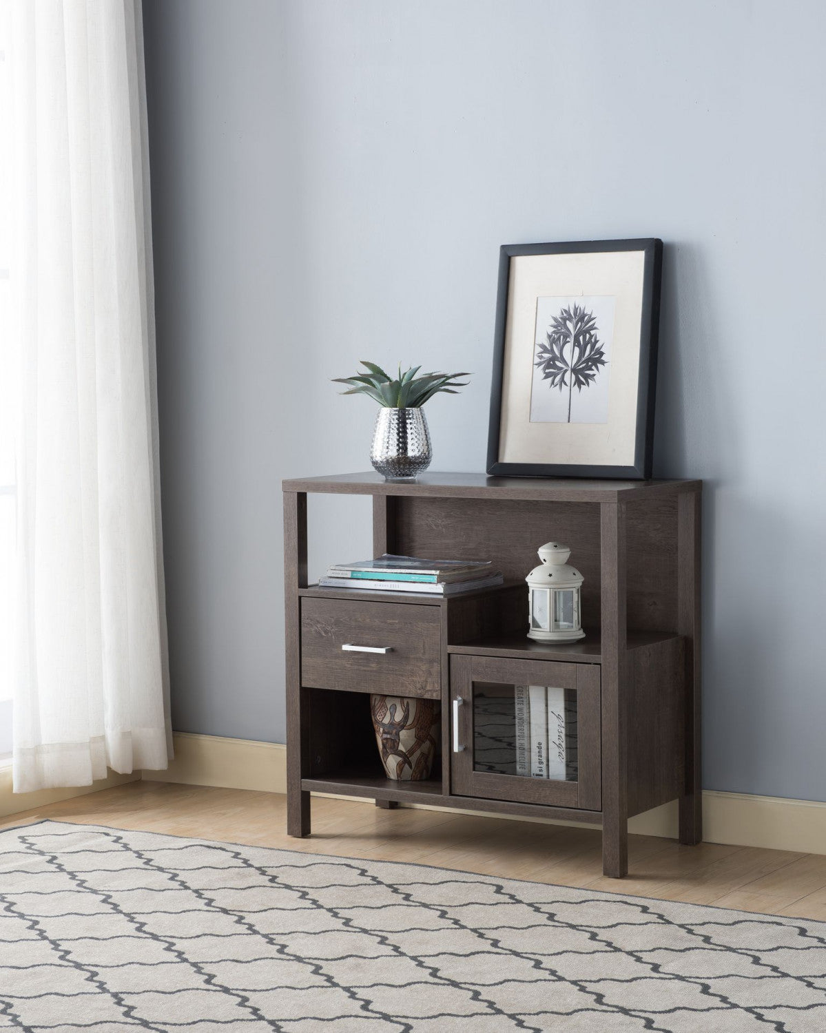 Athena Cabinet - Solid Walnut Brown Wood Storage Organizer for Living Room, Bedroom & Office | Stylish & Durable Home Furniture