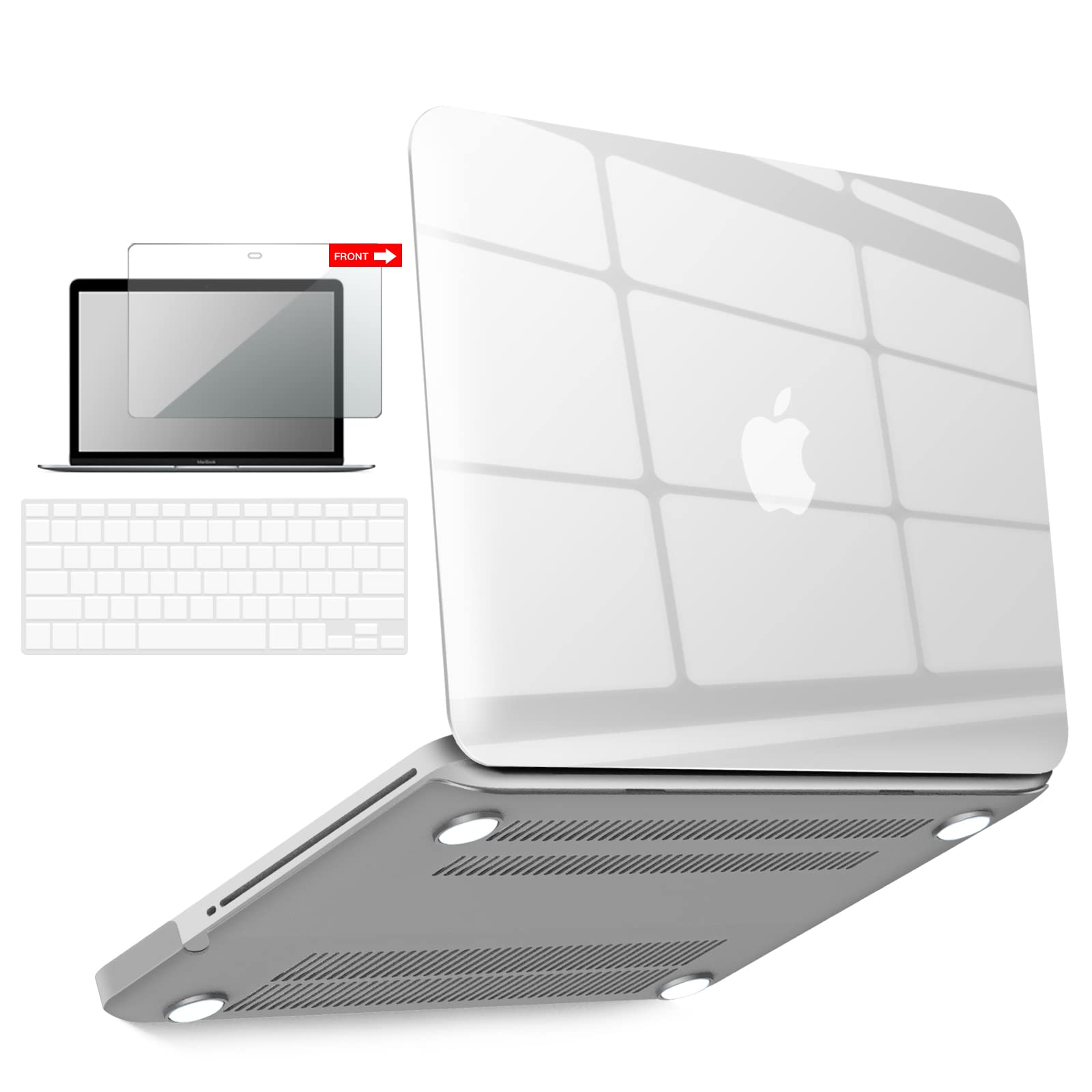 IBENZER Clear Hard Plastic Case for MacBook Pro 13 Inch (Model A1278, 2008-2012 Release) - Compatible with Older Apple Mac Pro 13 with CD-ROM | Includes Keyboard & Screen Protector | Crystal Clear Protective Shell for Work, School & Travel (P13CYCL+2)