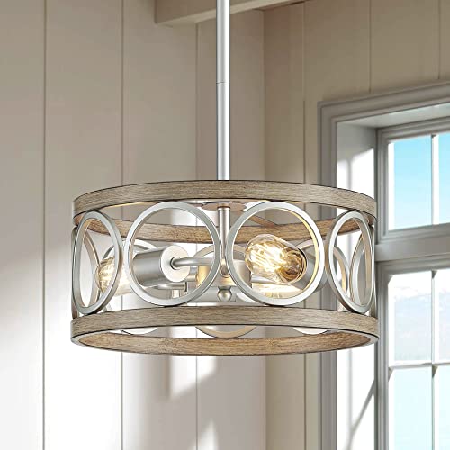Nickel Drum Pendant-3 Light