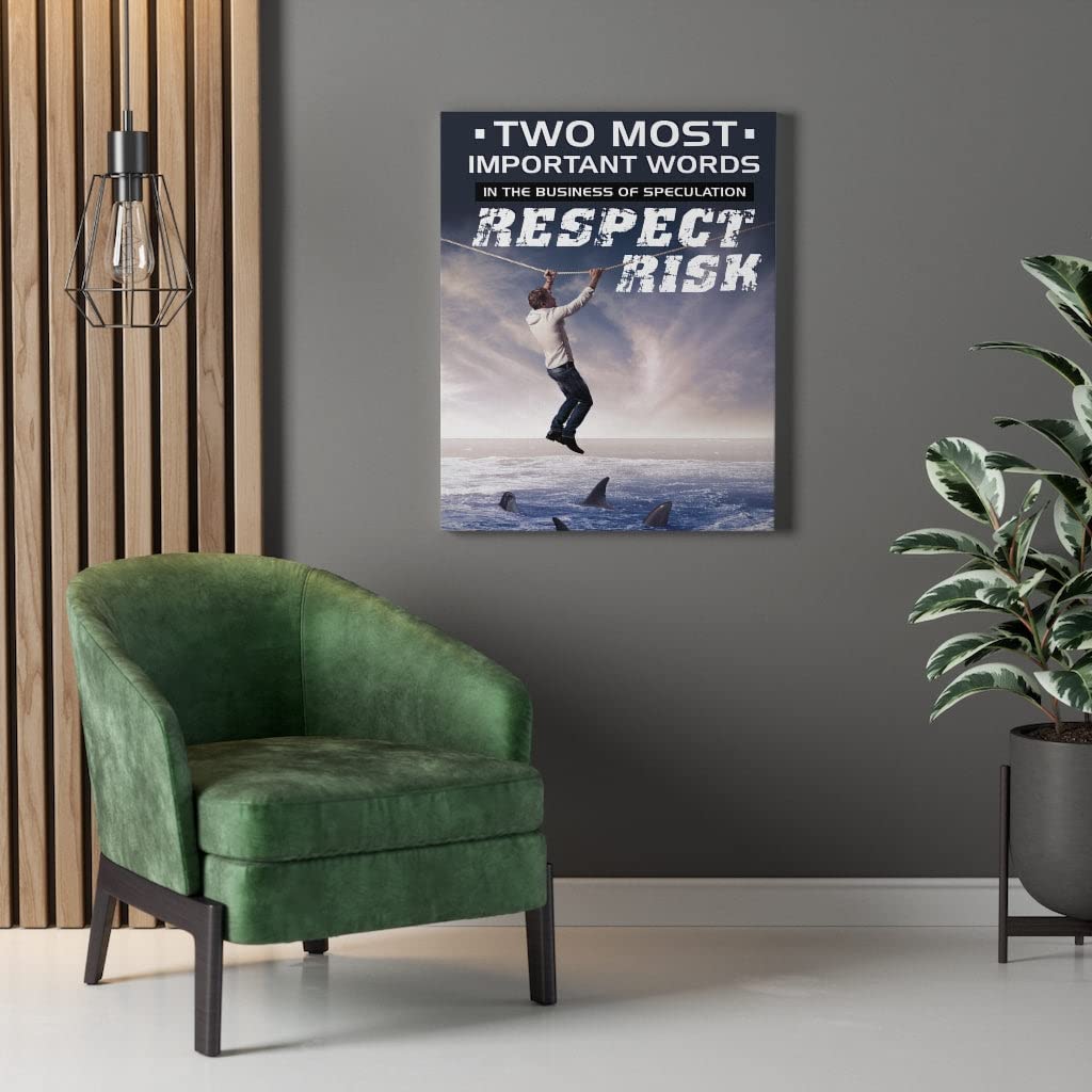 Stock Market Art Canvas Print - Speculation Trader Gift with Inspirational Quotes - Perfect Wall Decor for Office, Home & Trading Room - Unframed Wall Art for Finance Enthusiasts & Investors