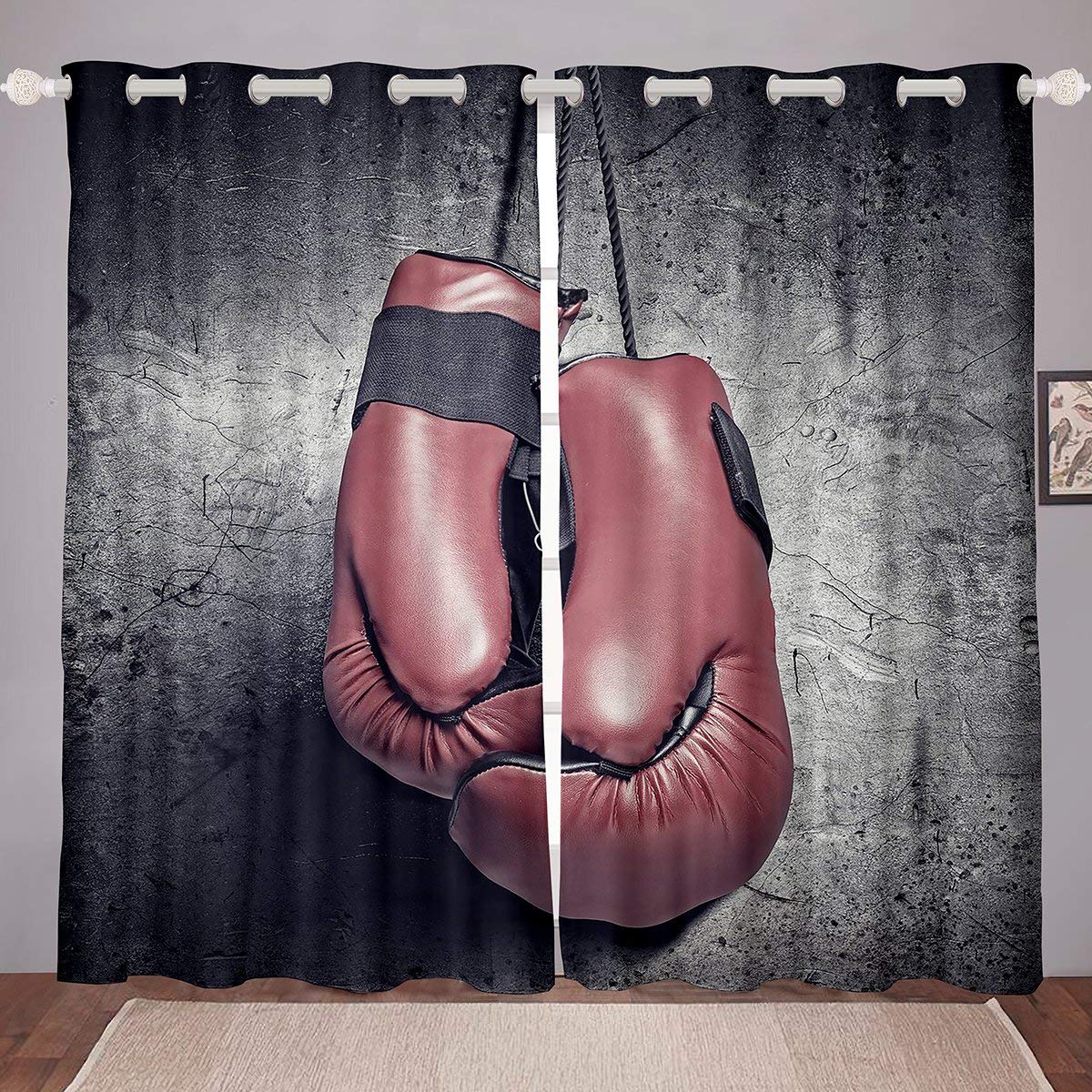 Erosebridal Muay Thai Boxing Theme Window Curtain Panels - 84