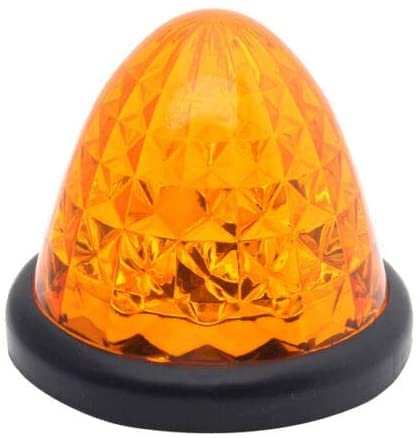 3.5 Inch 16 LED Round Beehive Cone Trailer Lights - Amber Submersible 12V Side Marker Clearance Lights - Waterproof 16 Diodes for Peterbilt Trucks, ATV, Motorcycle (8 Pack) - Perfect for Night Driving, Off-Road Safety & Heavy Duty Vehicle Visibility