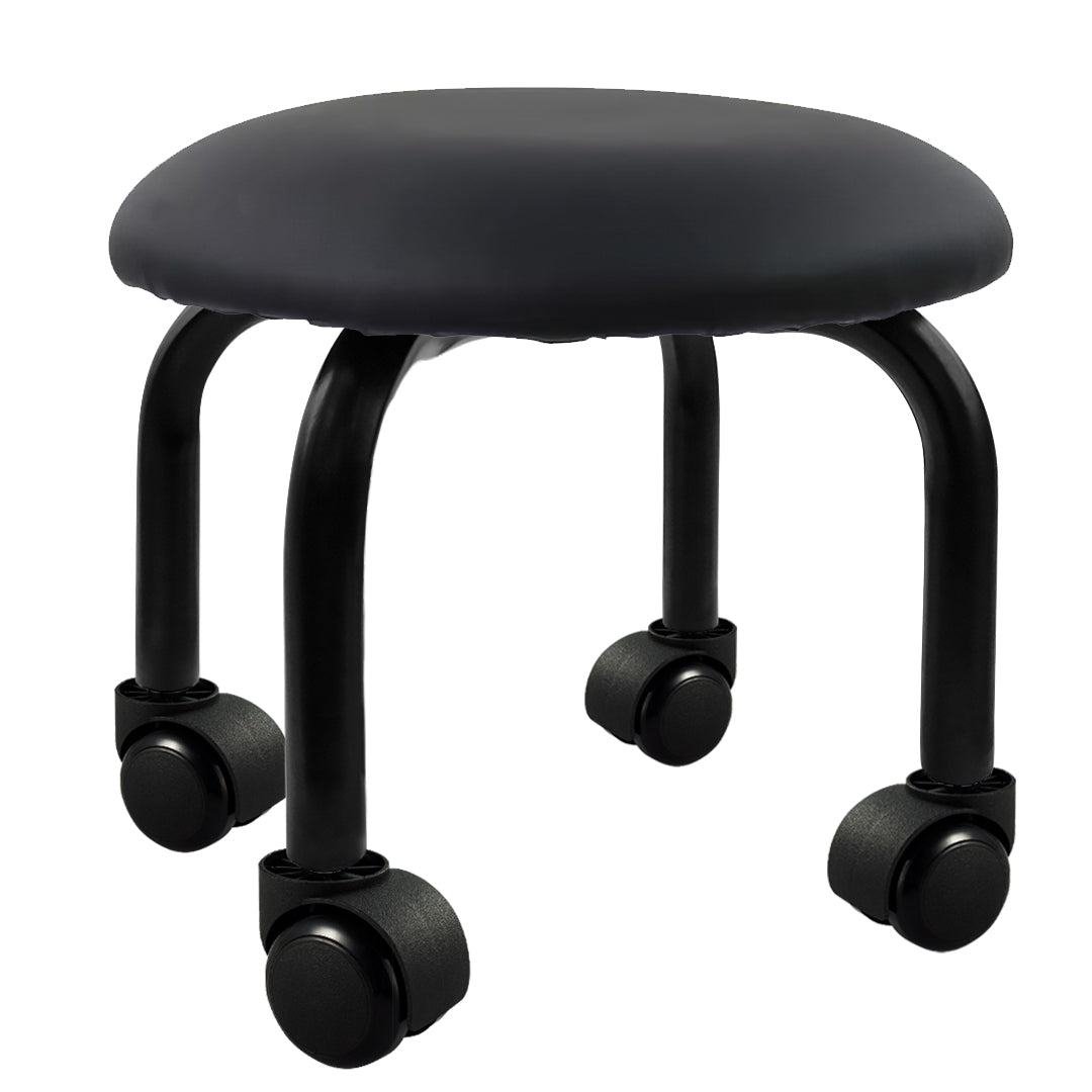 Ergonomic Low Swivel Rolling Pedicure Stool for Salon & Spa - Adjustable Height, Smooth Mobility - Perfect for Nail Technicians, Foot Care & Beauty Professionals