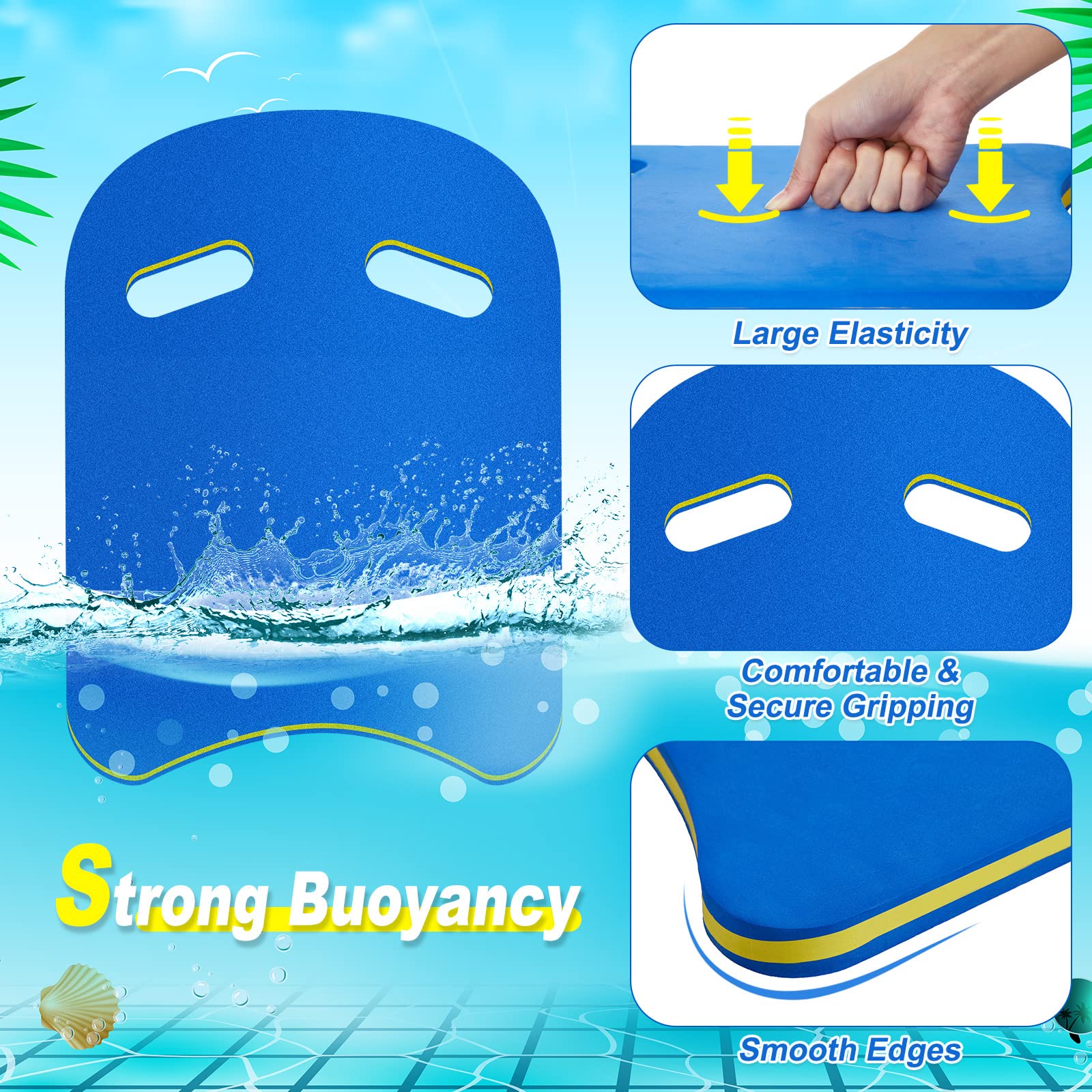 Hungdao 3pcs U-Shaped Swimming Kickboard for Kids & Adults - Durable Pool Training Float, Beginner Swim Aid, Water Exercise Equipment for Learning, Fitness & Swim Classes