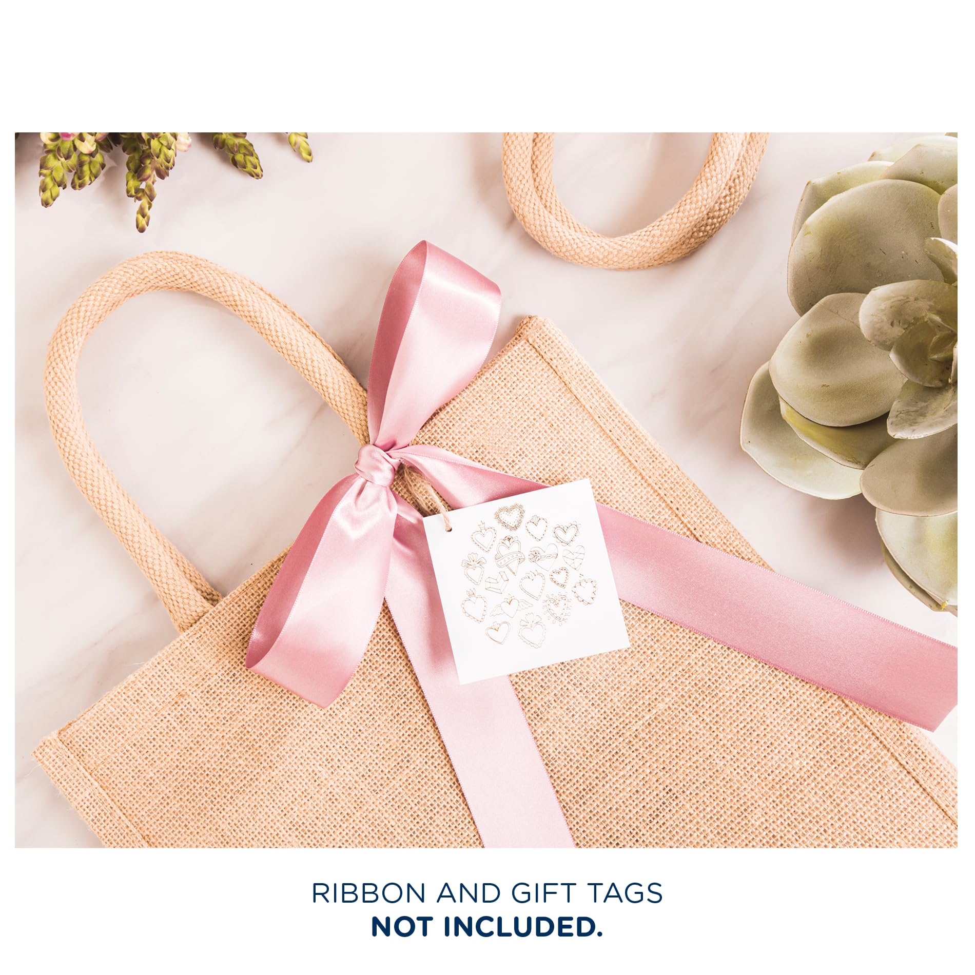 Eco-Friendly Medium Jute Burlap Tote Bags - Reusable & Biodegradable Wedding Favors, Welcome Gifts & Party Supplies for Sustainable Events