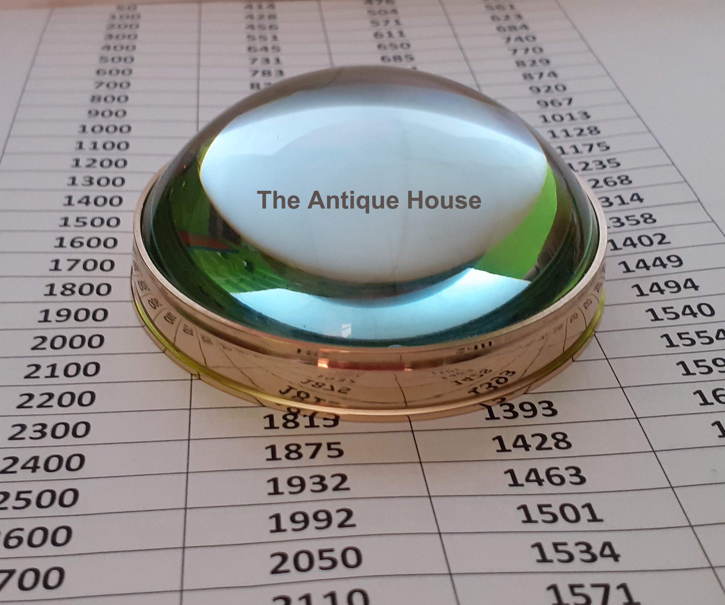 Vintage Solid Brass Desk Magnifying Glass - Antique Style Magnifier for Reading Maps, Charts & Fine Print - Perfect for Office, Study & Crafting Use