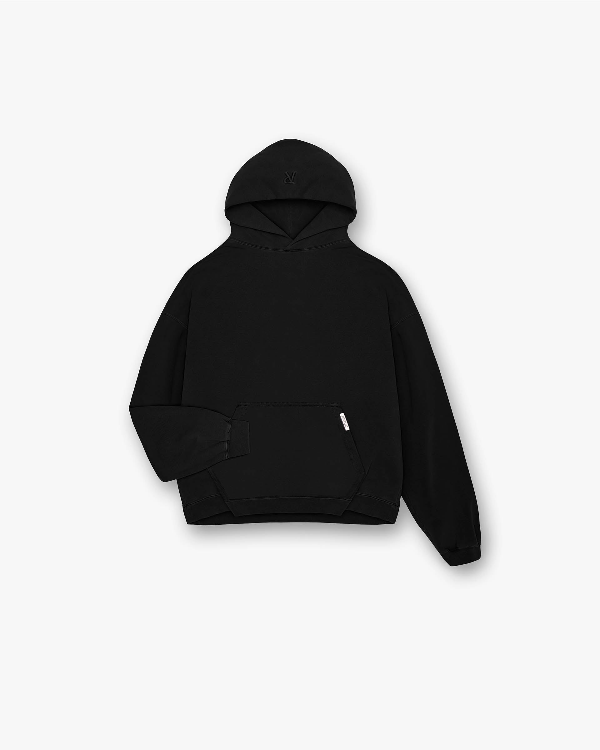Initial Boxy Hoodie - Black | Oversized Unisex Streetwear Hooded Sweatshirt | Perfect for Casual Wear, Street Style & Layering
