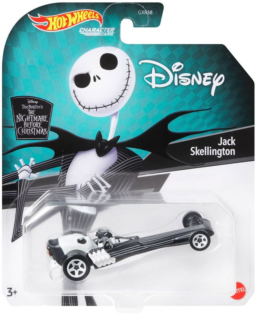 Hot Wheels 2021 Character Cars - Nightmare Before Christmas Jack Skellington Die-Cast Toy Car - Collectible Gift for Kids & Adults - Perfect for Halloween Decor & Disney Fans Collection