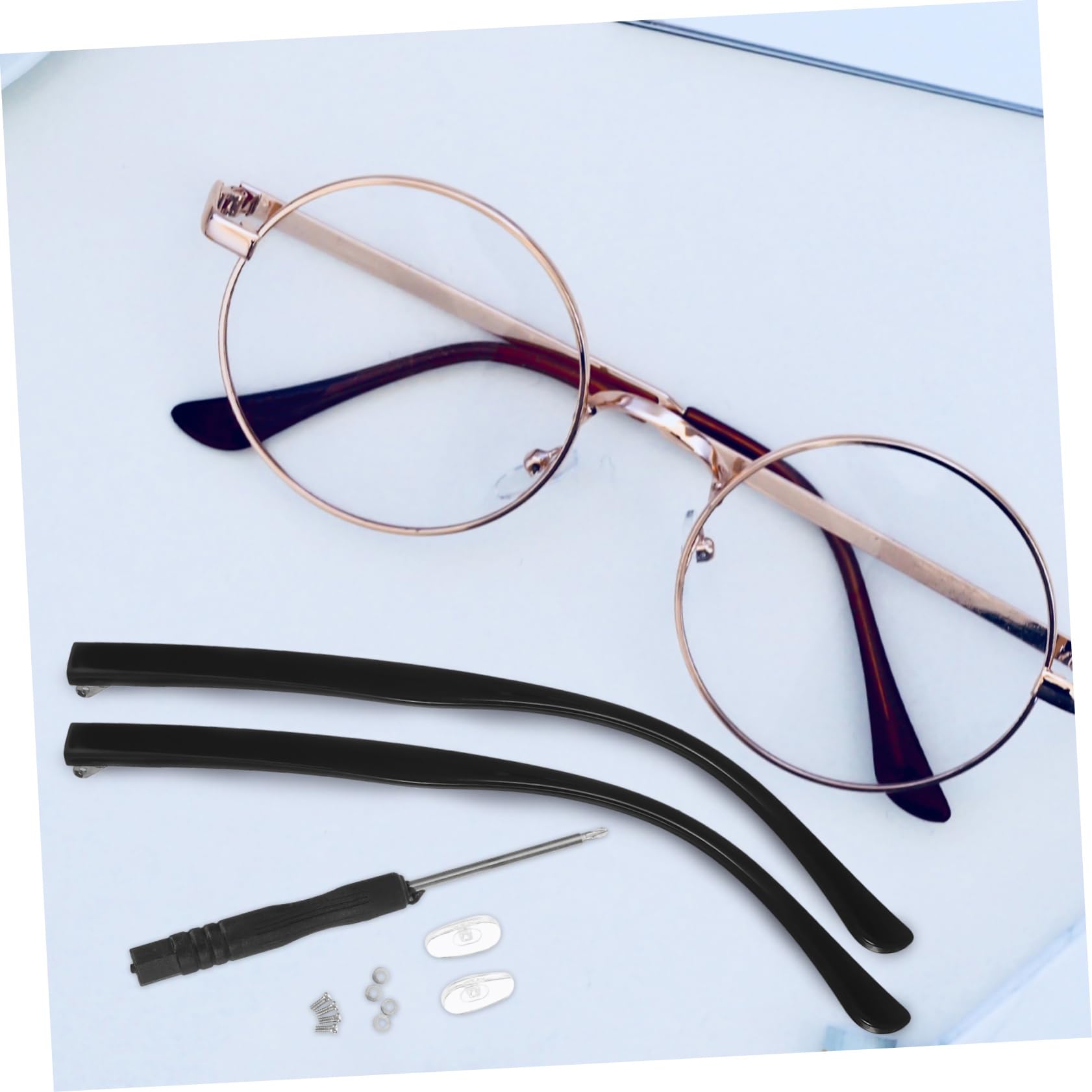 FRCOLOR Universal Glasses Replacement Arm - Metal Temple Replacement Parts for Eyeglasses | Durable & Adjustable Glasses Accessories for Men & Women | Perfect for Reading, Driving & Daily Use