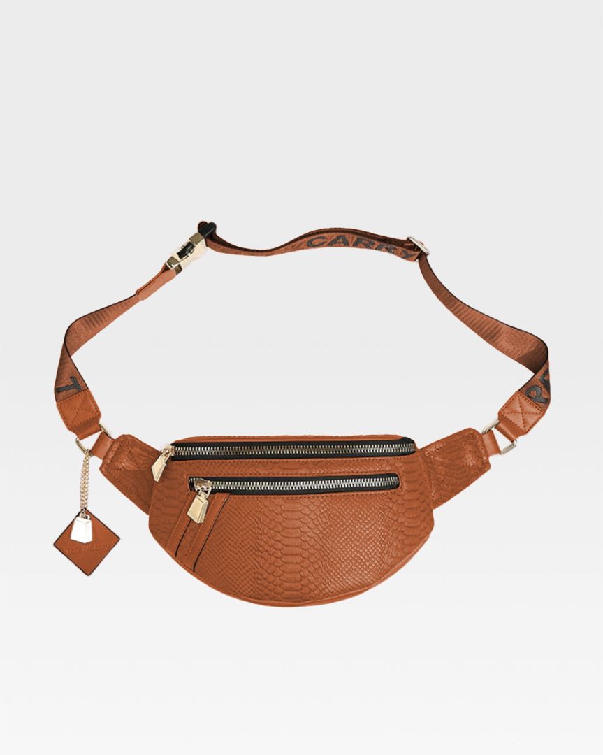 Apollo 1 Fanny Pack Waist Bag for Men & Women - Caramel Brown Crossbody Bum Bag - Perfect for Hiking, Travel, Running & Outdoor Activities