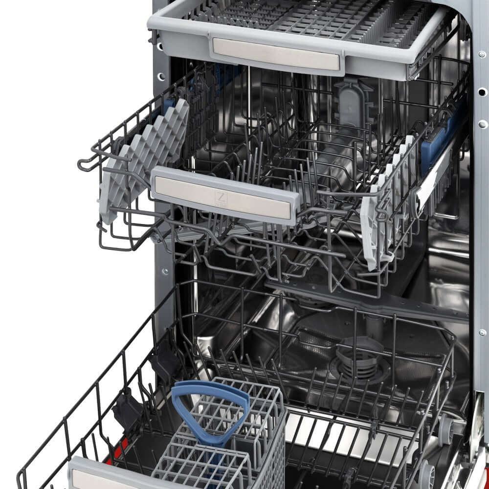 ZLINE 18 Inch Tallac Series 3rd Rack Top Control Built-In Dishwasher - Red Matte Finish with Stainless Steel Tub, 51dBa Ultra Quiet (DWV RM 18) | Perfect for Modern Kitchens, Small Spaces & Energy-Efficient Homes