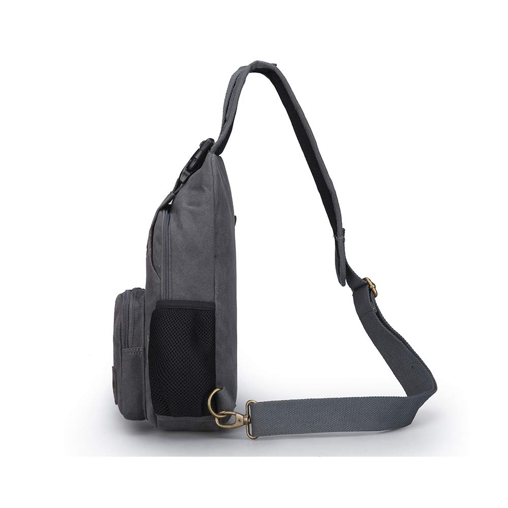 SIMU Canvas Sling Bag - Lightweight Crossbody Chest Pack for iPad Mini, Phone & Essentials - Perfect for Travel, Hiking & Daily Commute