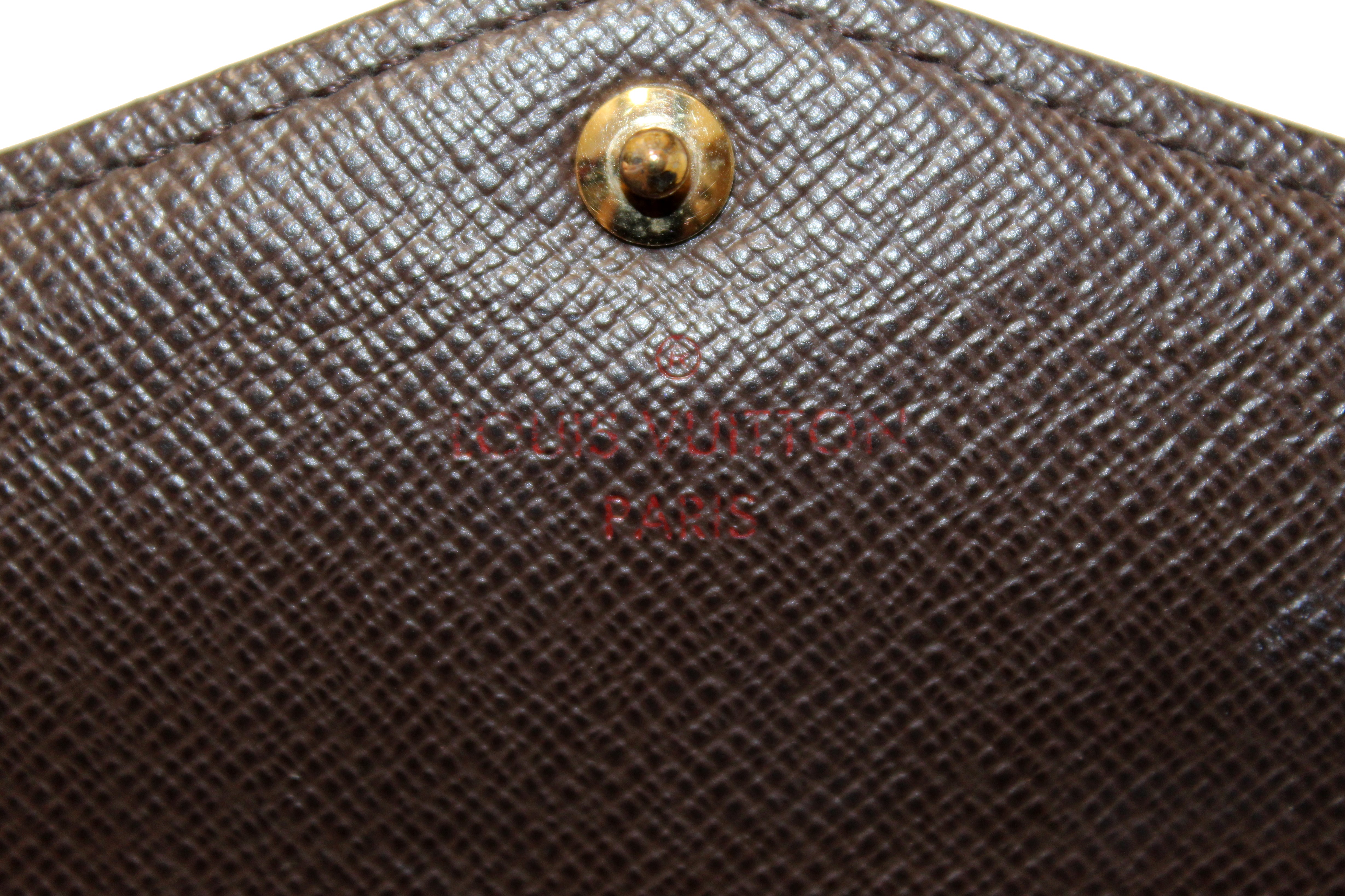 Authentic Louis Vuitton Damier Ebene Canvas Sarah Wallet - Luxury Women's Bifold Wallet with Multiple Card Slots & Zip Coin Pocket - Perfect for Everyday Use, Travel & Gift Giving