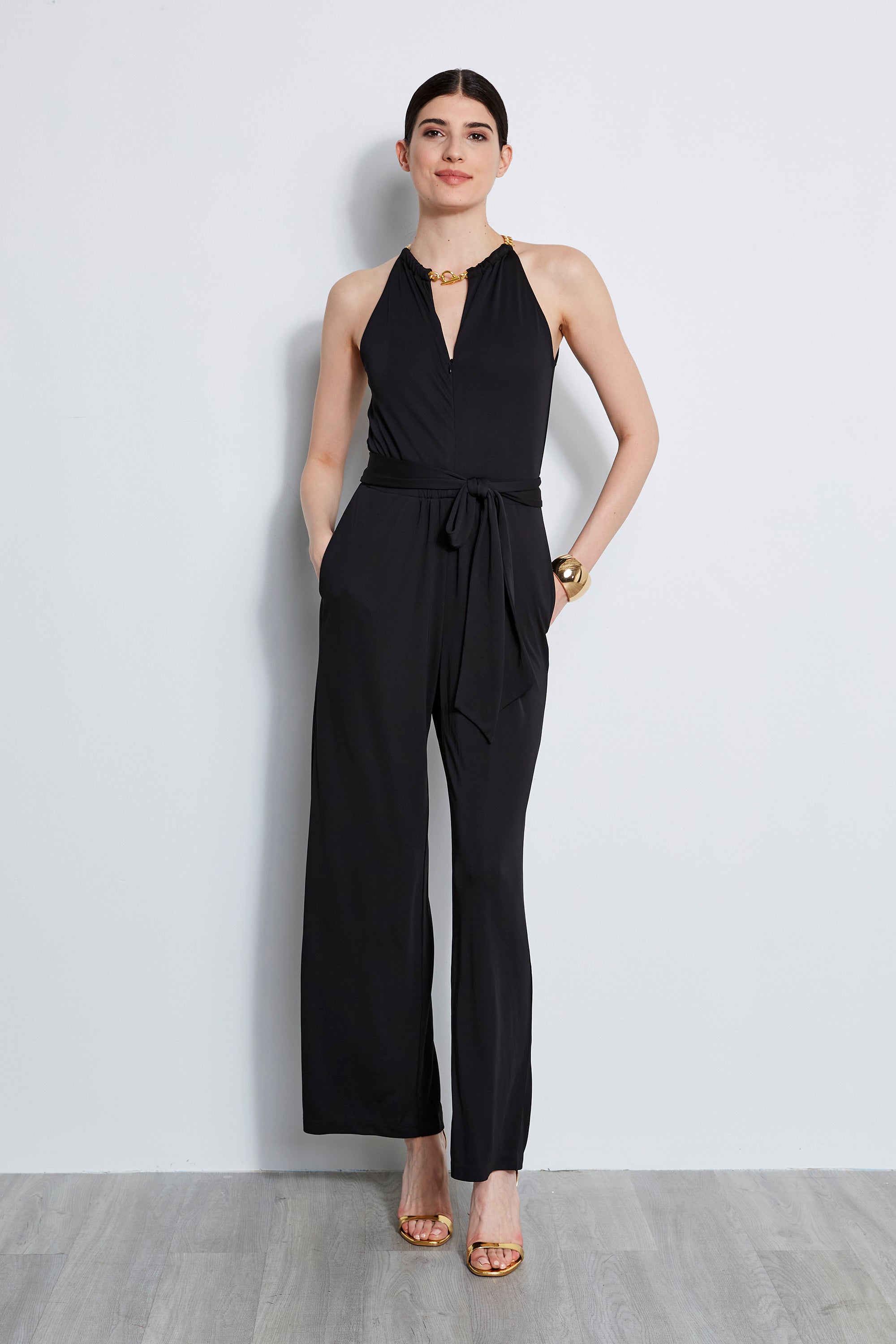 Women's Stretchy Chain Jersey Jumpsuit - Comfortable One-Piece Romper for Casual Wear & Summer Outfits | Perfect for Beach, Travel & Everyday Fashion