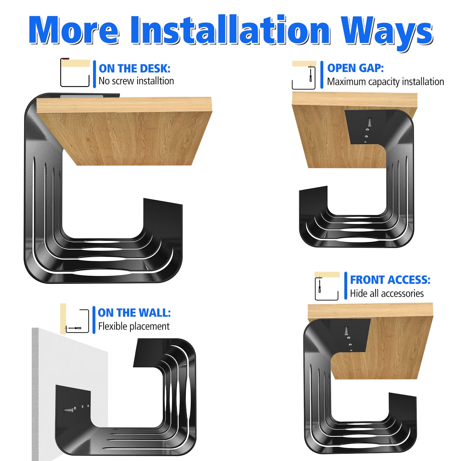 Under Desk Cable Management Tray - No Drill 15.7