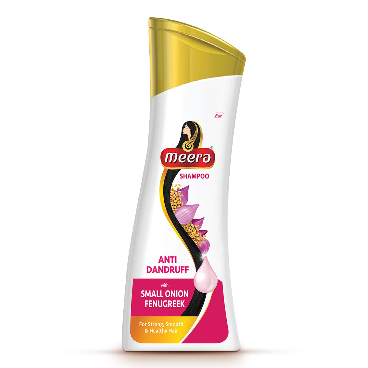 Meera Anti-Dandruff Shampoo with Small Onion & Fenugreek Extract - 180ml | Natural Scalp Care for Flaky, Itchy Scalp | Daily Use for Healthy Hair