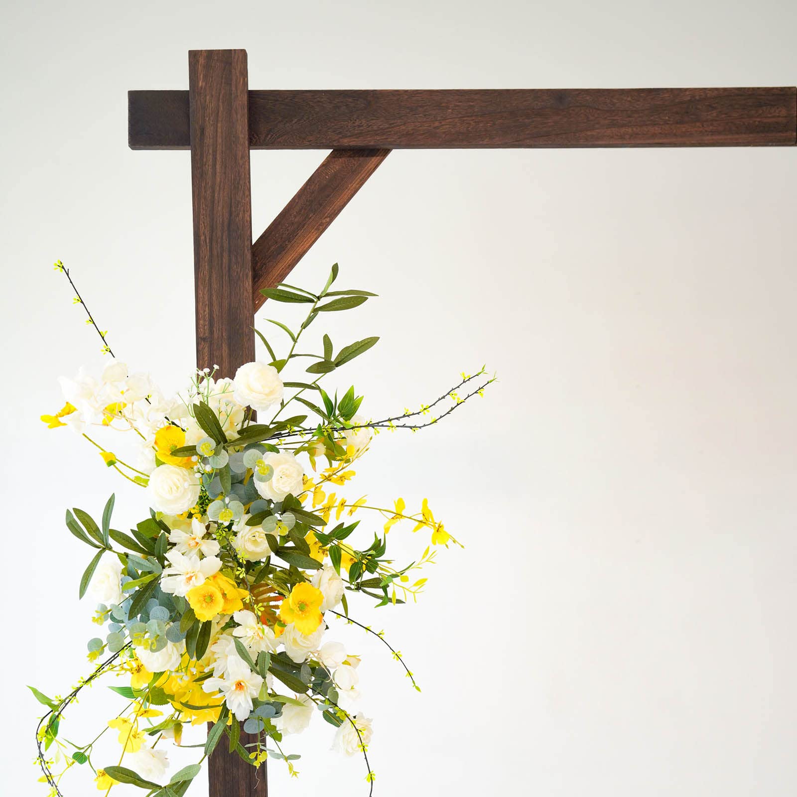 7FT Rustic Rectangle Wooden Backdrop Stand - Wedding Arch for Ceremony, Photo Booth, Party Decor - Brown Wood Background for Indoor/Outdoor Events