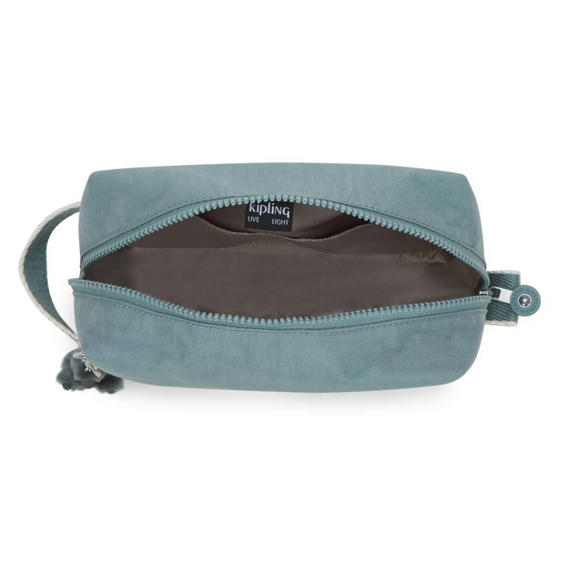Kipling Parac Small Toiletry Bag - Waterproof Travel Cosmetic Organizer for Women & Men, Compact Makeup Pouch (Relaxed Grey) - Perfect for Airplane Carry-on, Gym, Camping & Weekend Getaways
