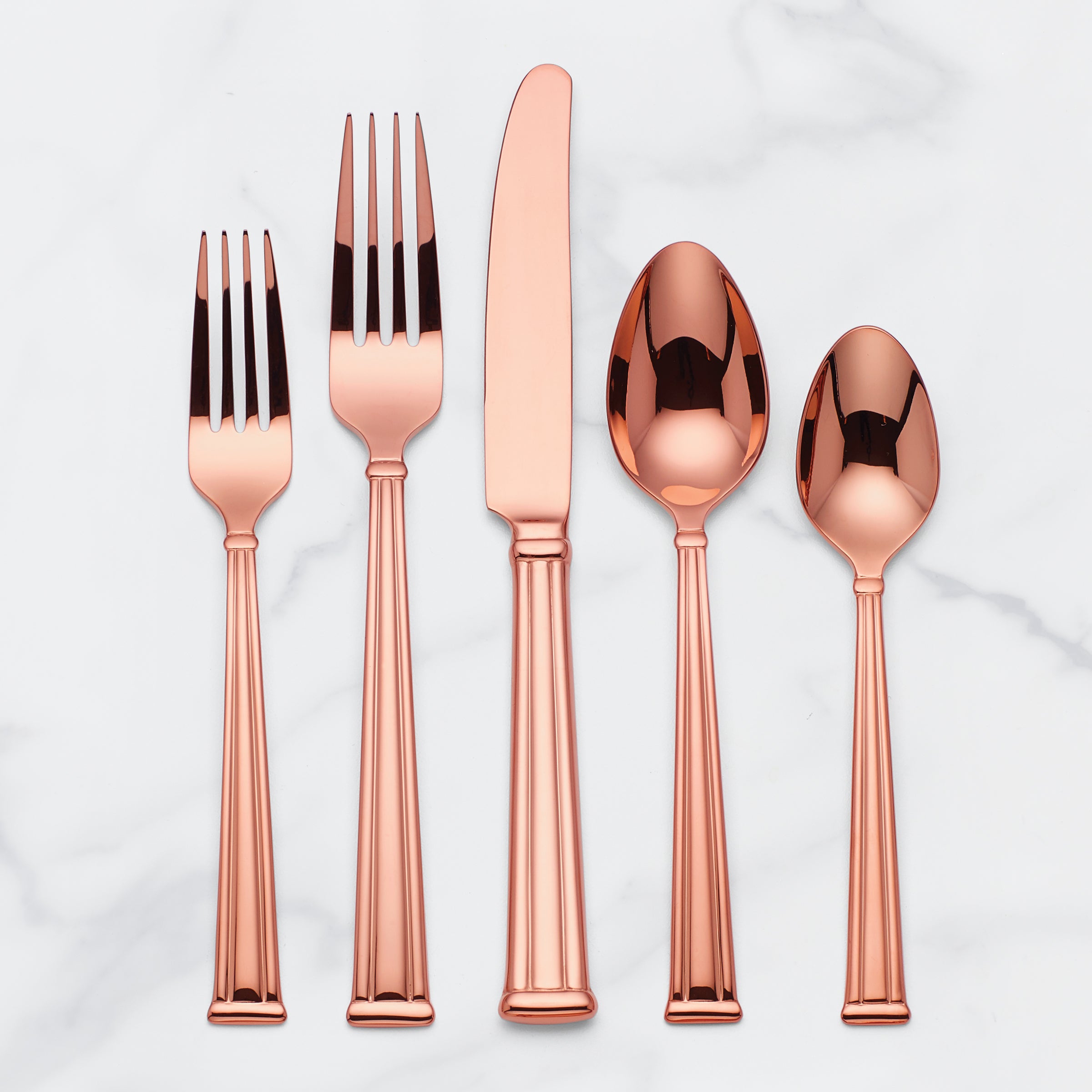 Premium Cantwell Cognac 20-Piece Stainless Steel Flatware Set - Elegant Dinnerware for Fine Dining, Wedding Gifts & Formal Occasions