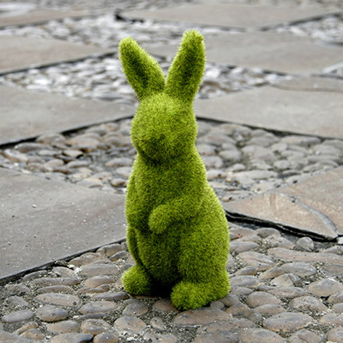 Artificial Moss Bunny Figurine - Easter Spring Garden Decor, Standing Medium Rabbit Statue for Yard, Home & Party Decoration | Perfect for Easter Gifts, Table Centerpieces & Outdoor Decor