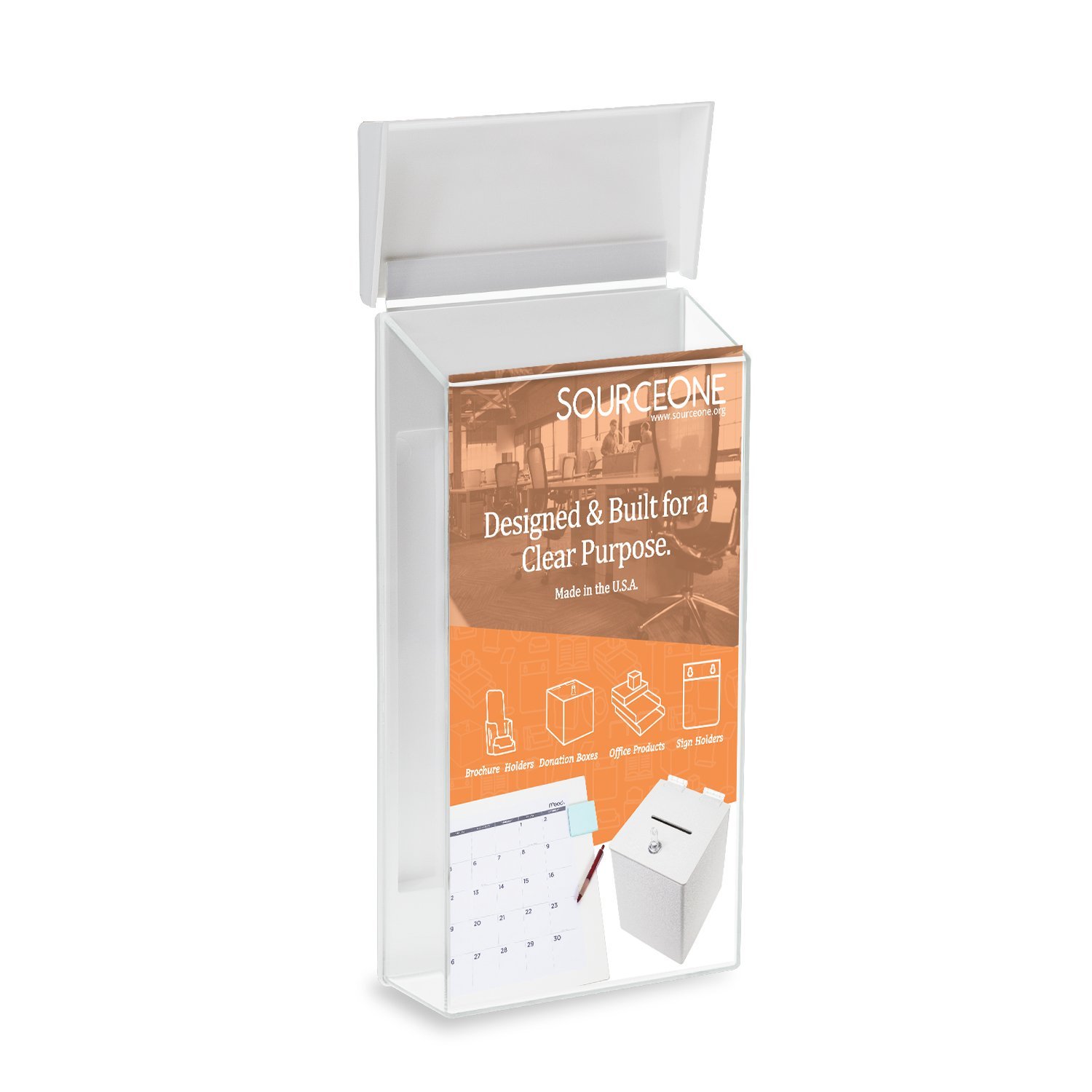 Source One Outdoor Acrylic Brochure Holder - Wall Mount Literature Dispenser for Restaurants, Hotels & Retail Stores - Weatherproof & Durable