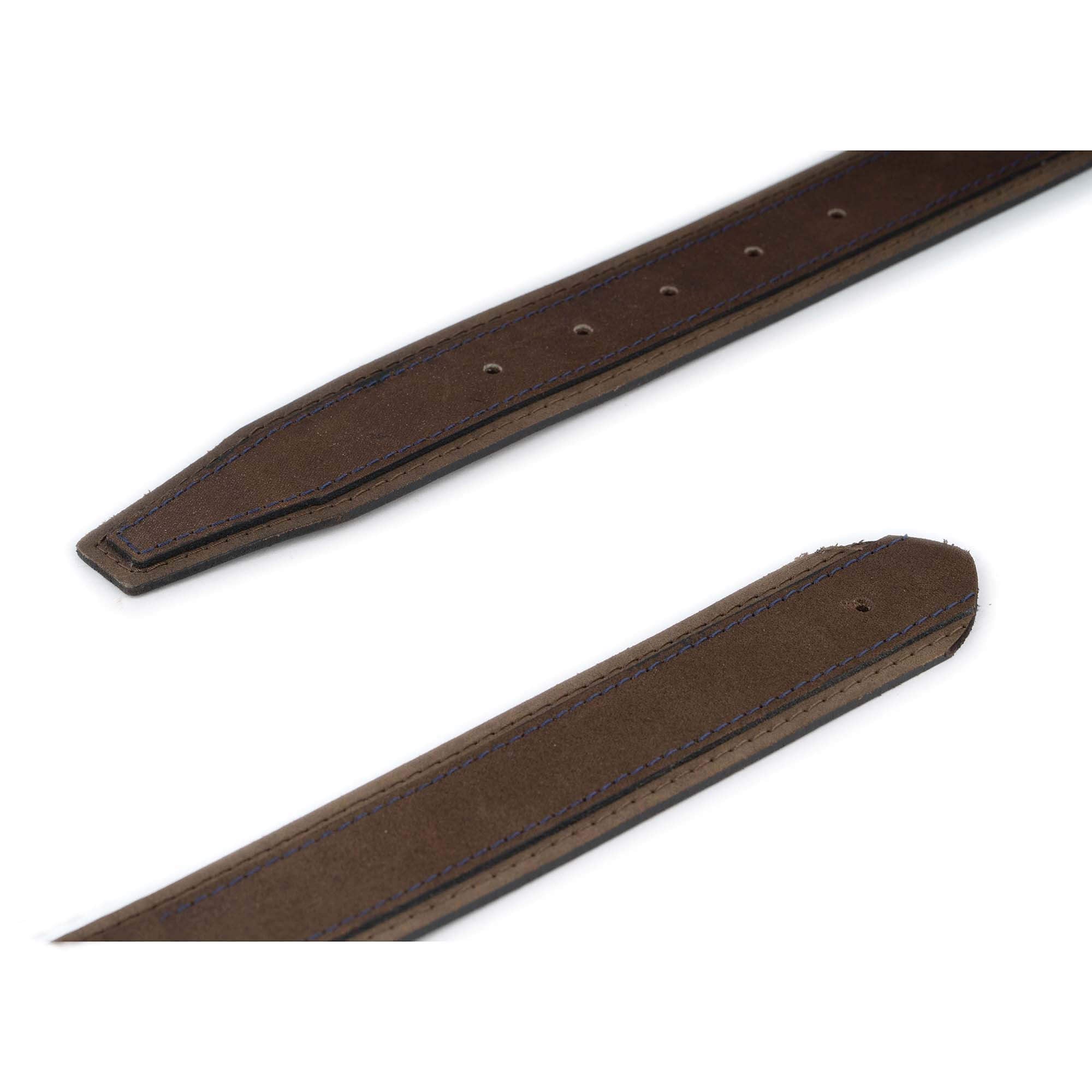 Genuine Brown Suede Leather Belt Strap Replacement for Montblanc Buckles | Premium Adjustable Dress Belt for Men | Perfect for Office, Business & Formal Occasions