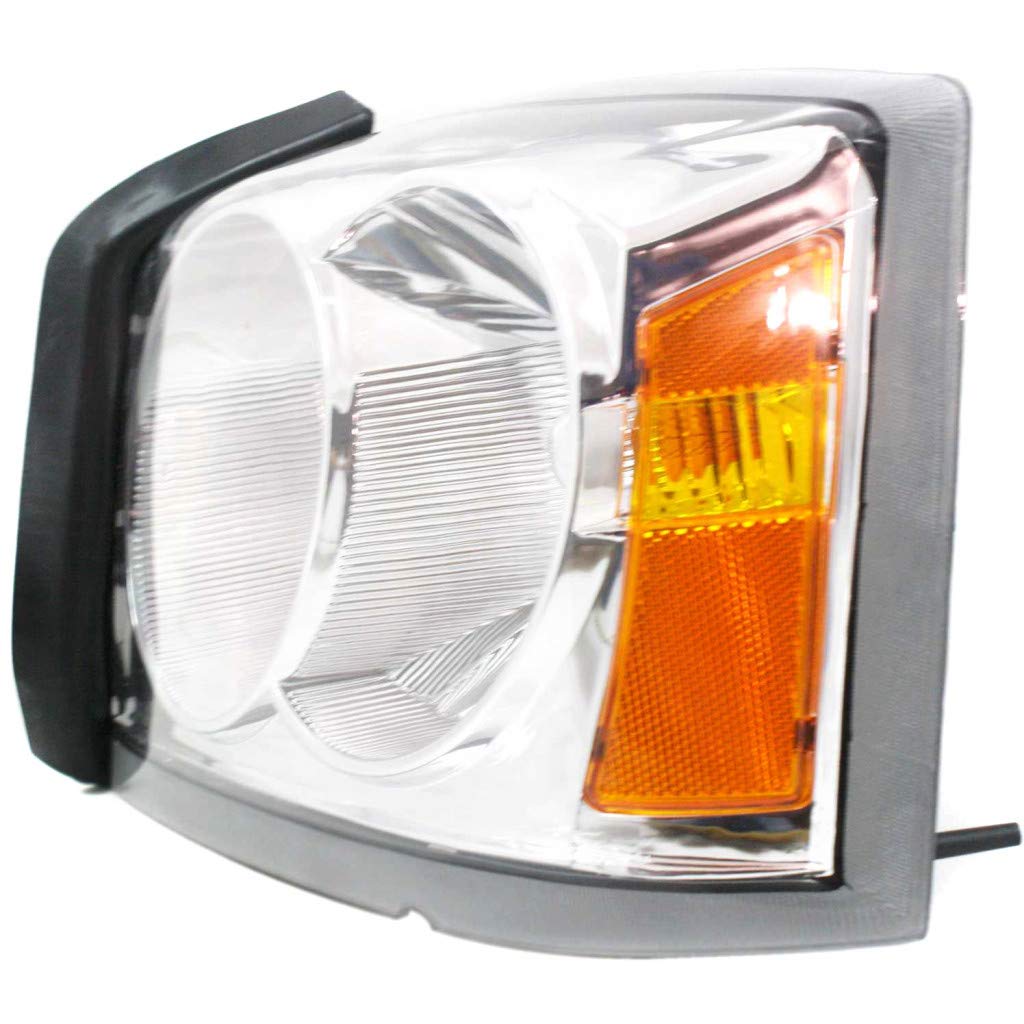 2005-2007 Dodge Dakota Headlight Assembly Pair - Driver & Passenger Side with Chrome Interior & Corner Light Bulb Shield (CH2502159 + CH2503159 | 55077607AB + 55077606AB) - Perfect for Night Driving & Off-Road Adventures