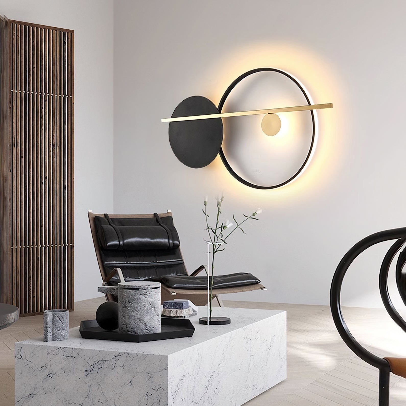 Modern Double Circle Wall Light - Sleek LED Sconce for Bedroom, Living Room & Hallway Decor - Energy Efficient Indoor Lighting Fixture