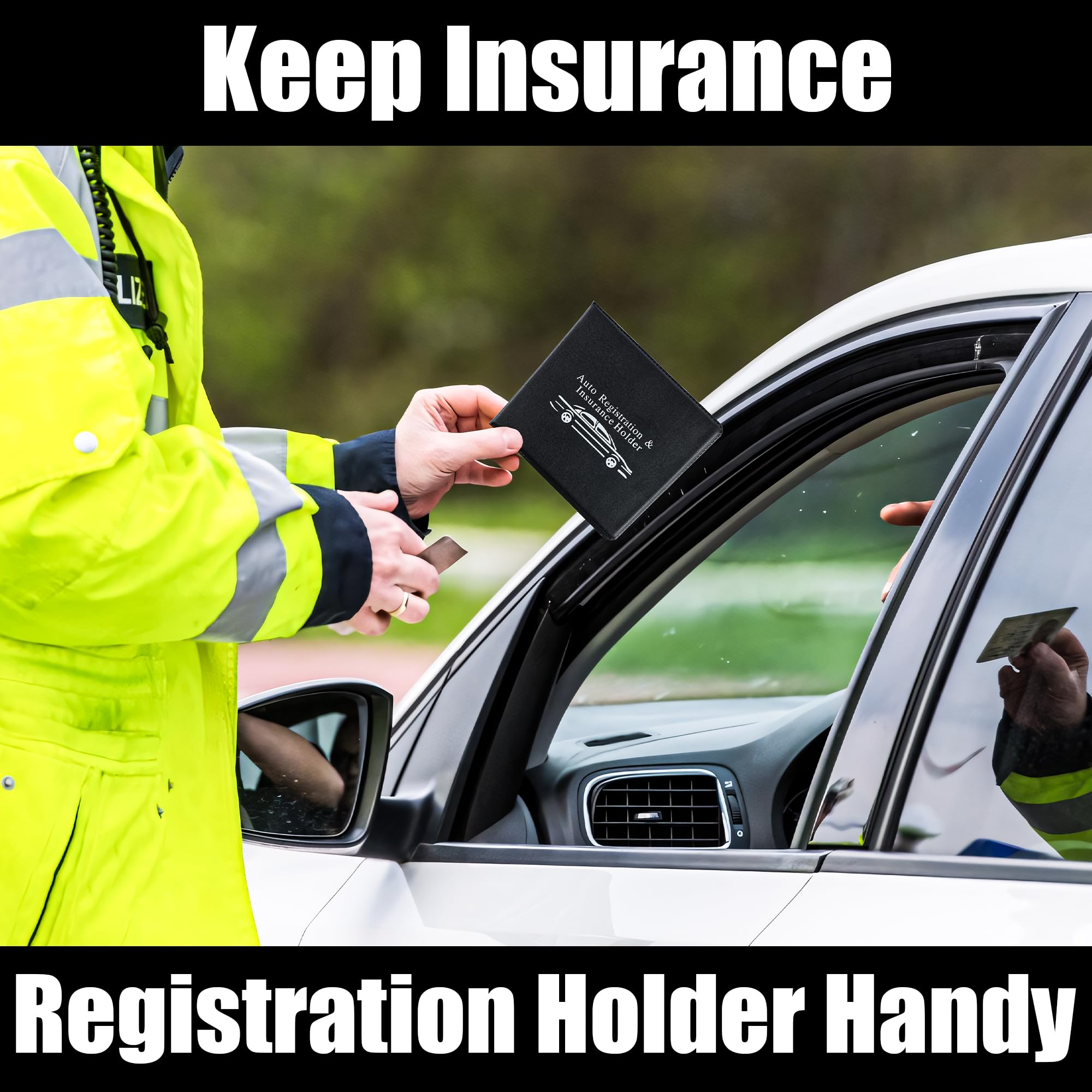 Pacific Mailer 2-Pack Auto Registration & Insurance Card Holder - Waterproof Car Document Organizer for Glove Box, ID & License Holder - Perfect for Vehicle Registration, Insurance Cards & Essential Documents (Black) - Ideal for Car, Truck, RV & Motorcycle Organization