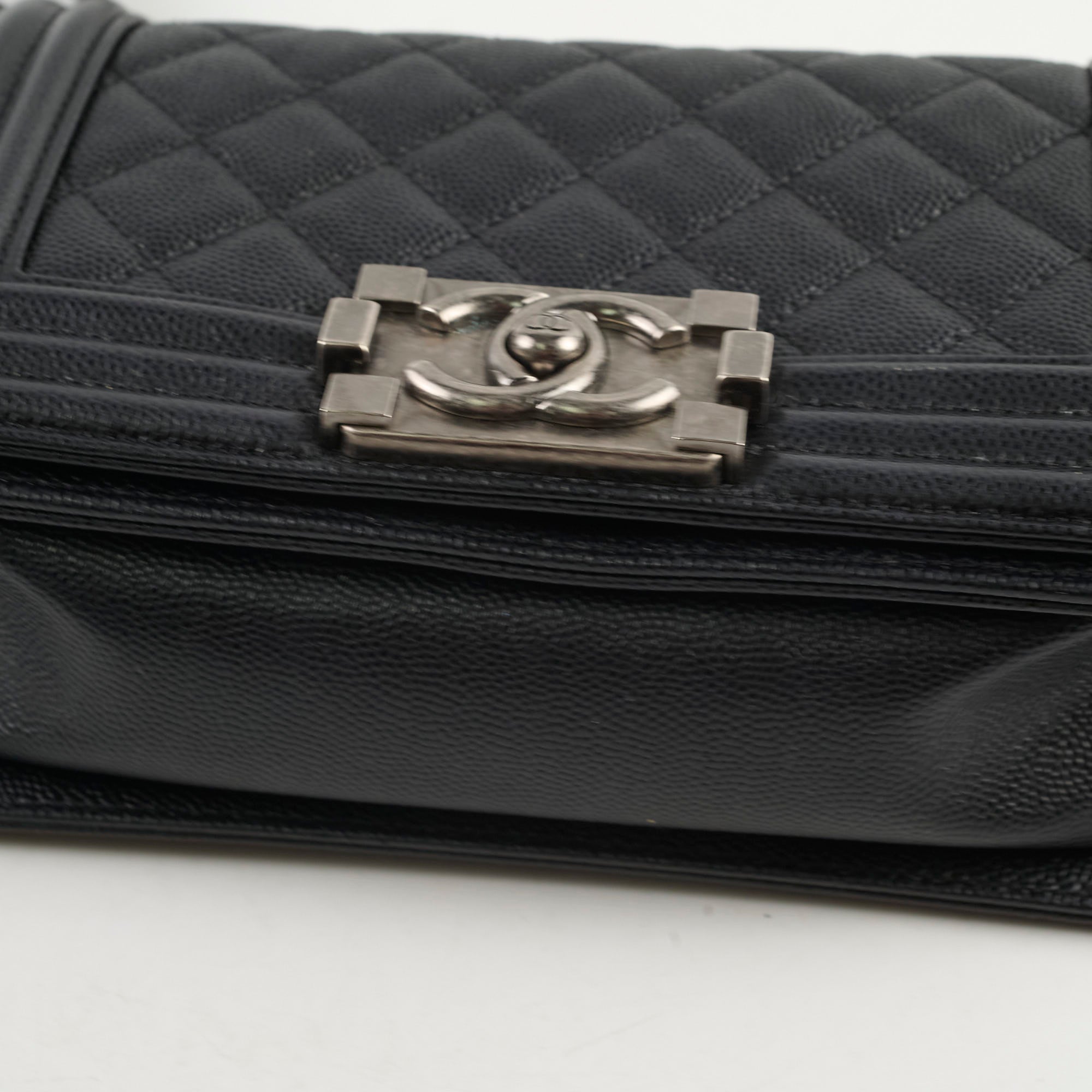 Chanel Caviar Small Boy Black Leather Handbag - Luxury Designer Crossbody Bag for Women | Perfect for Evening Events, Parties & Everyday Use
