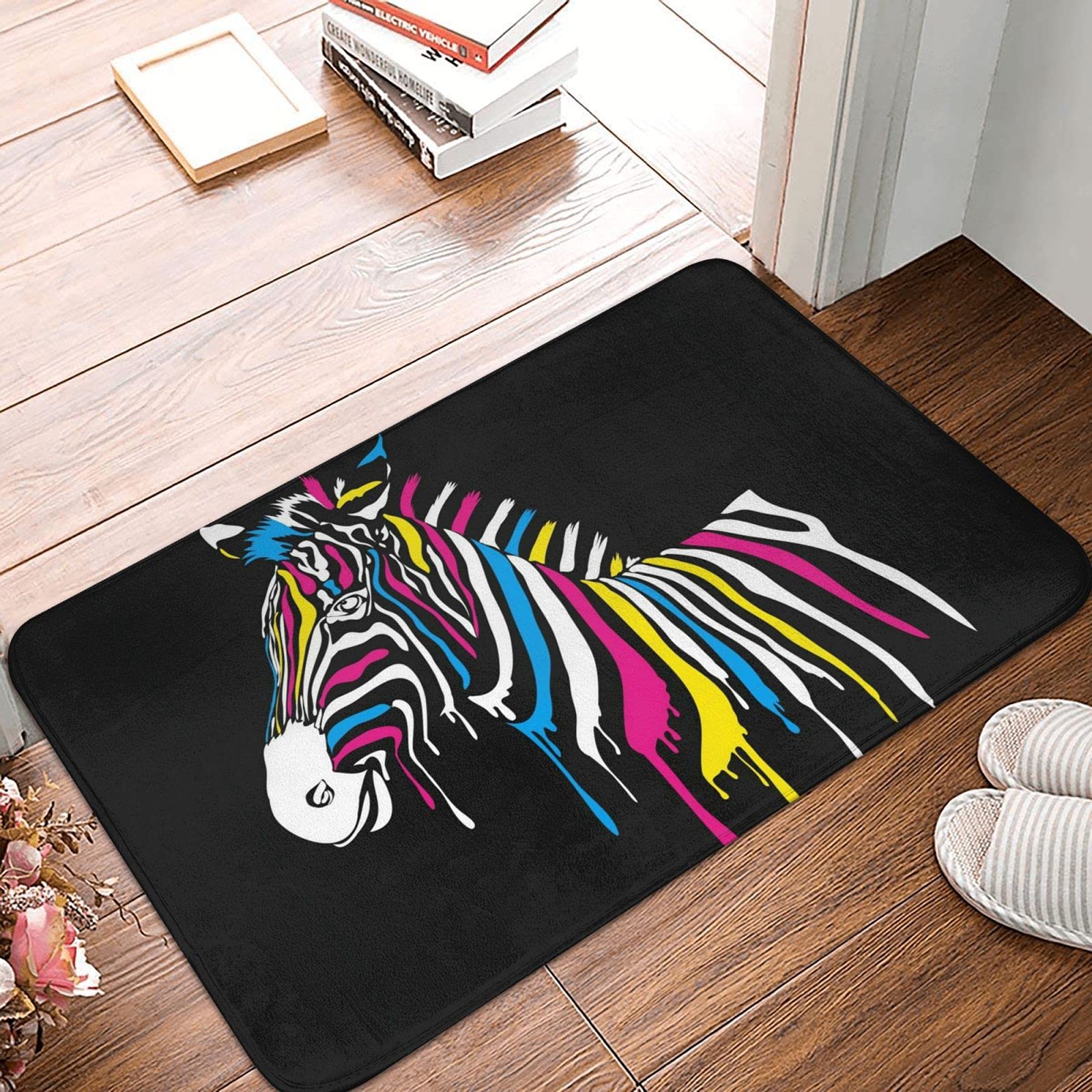 Non-Slip Zebra Print Door Mat - Indoor/Outdoor Entrance Rug for Bathroom, Kitchen, Bedroom & Living Room - Waterproof & Durable Floor Mat for Home Decor & High Traffic Areas