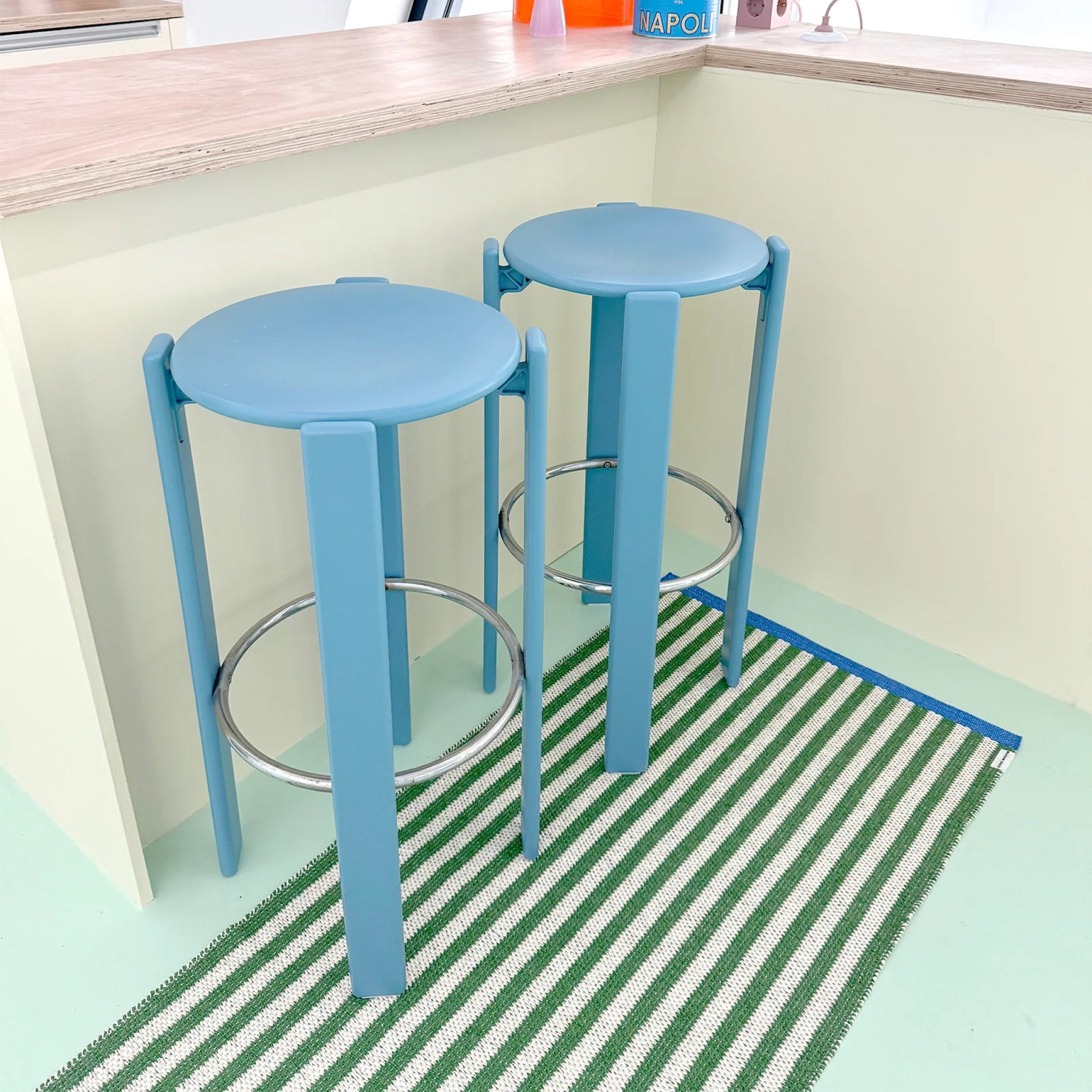 MAISON DEUX Striped Doormat 50x70cm - Indoor/Outdoor Grass Welcome Mat for Front Door, Porch, Patio - Non-Slip, Durable & Easy to Clean