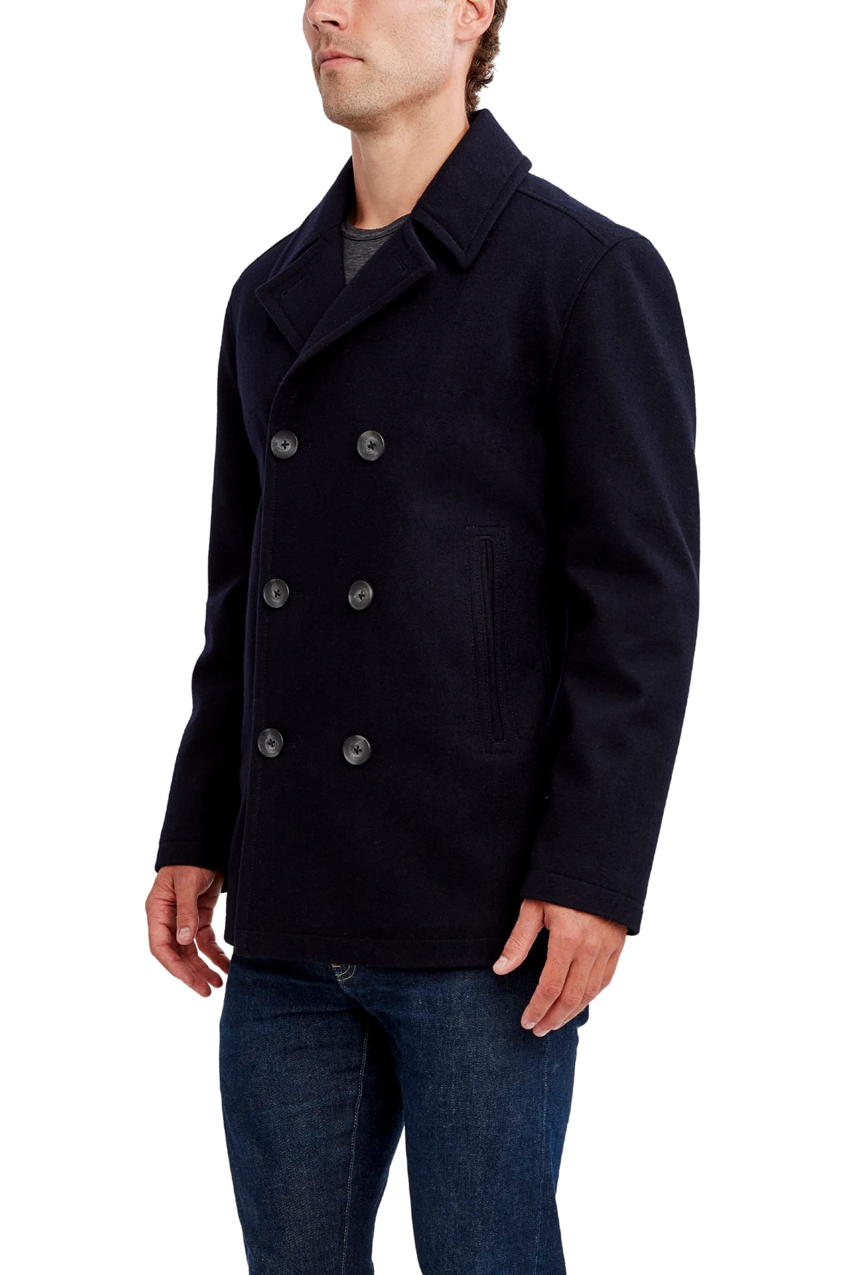 Nautica Men's Wool Blend Double Breasted Peacoat - Warm Winter Trench Coat for Business & Casual Wear | Perfect for Office, Dating & Cold Weather Outings