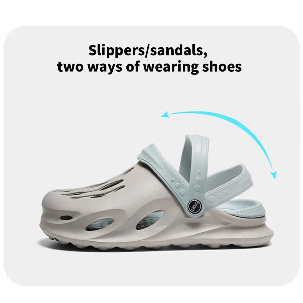 **Men's Aqua Shoes - Waterproof Anti-Slip Beach Sandals with Thick Sole - Lightweight EVA Flip Flops for Swimming, Surfing, and Outdoor Activities**