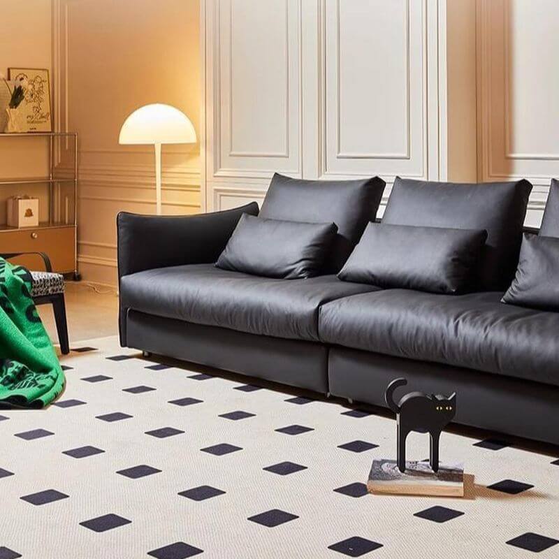 Premium Ink Standard Sofa with Armrest & Hidden Support - Modern Living Room Furniture for Home & Office Comfort