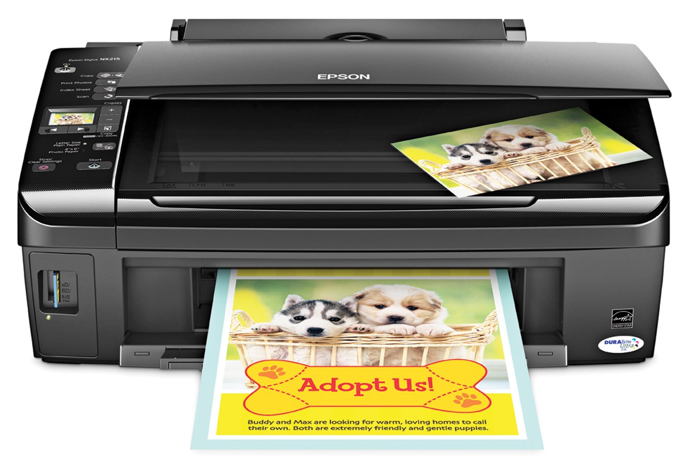 Epson Stylus NX215 All-in-One Color Inkjet Printer with Scanner, Copier & Fax | Wireless Printing | Compact Design for Home & Small Office (C11CA47231) | Perfect for Documents, Photos & School Projects