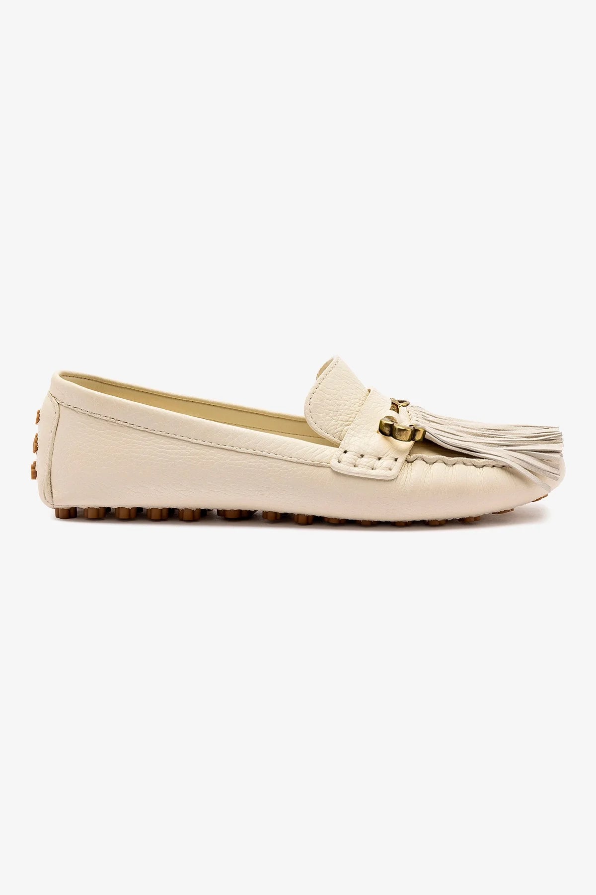 Joy Moccasin Slippers for Women - Soft Ivory Leather Indoor/Outdoor House Shoes - Cozy Comfort for Home, Lounge & Travel