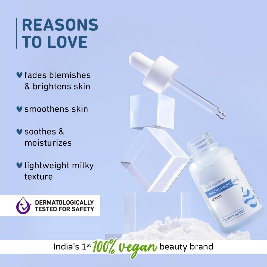 10% Niacinamide Serum with Rice Water for Clear, Glowing Skin - Brightening Facial Treatment for Acne Prone, Oily & Sensitive Skin - Oil Control & Anti-Acne Face Serum for Women & Men (30ml) - Perfect for Daily Skincare Routine & Blemish Reduction