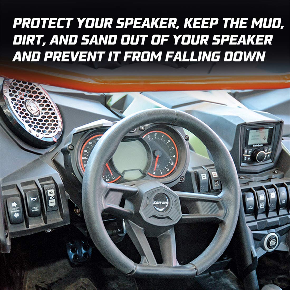 Kiwi Master Front Dash Speaker Mount Panel for 2017-2025 Can Am Maverick X3 | 6.5 Inch Speaker Pods Enclosure | Off-Road Audio Upgrade | UTV Accessories for Enhanced Sound Quality