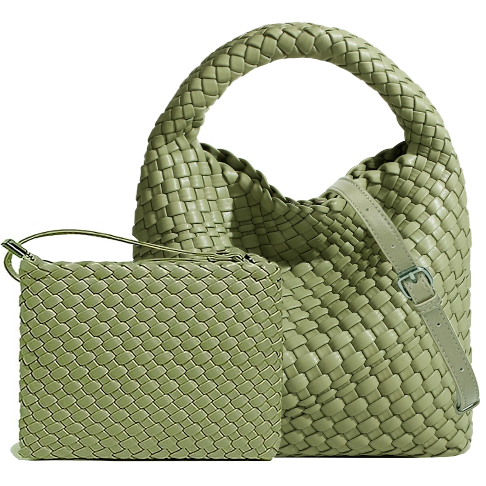 Stylish Vegan Leather Woven Handbag for Women - Cute Mini Hobo Tote & Crossbody Clutch Purse | Perfect for Casual Outings, Beach Trips & Everyday Use