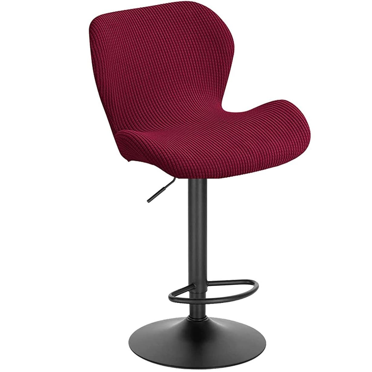Modern Stretch Bar Stool Covers - High Back Counter Chair Slipcovers for Kitchen Swivel Stools, Dining Chairs & Breakfast Barstools - Breathable Fabric with Curved Design (1PC, White) - Perfect for Home Kitchen, Restaurant & Cafe Decor